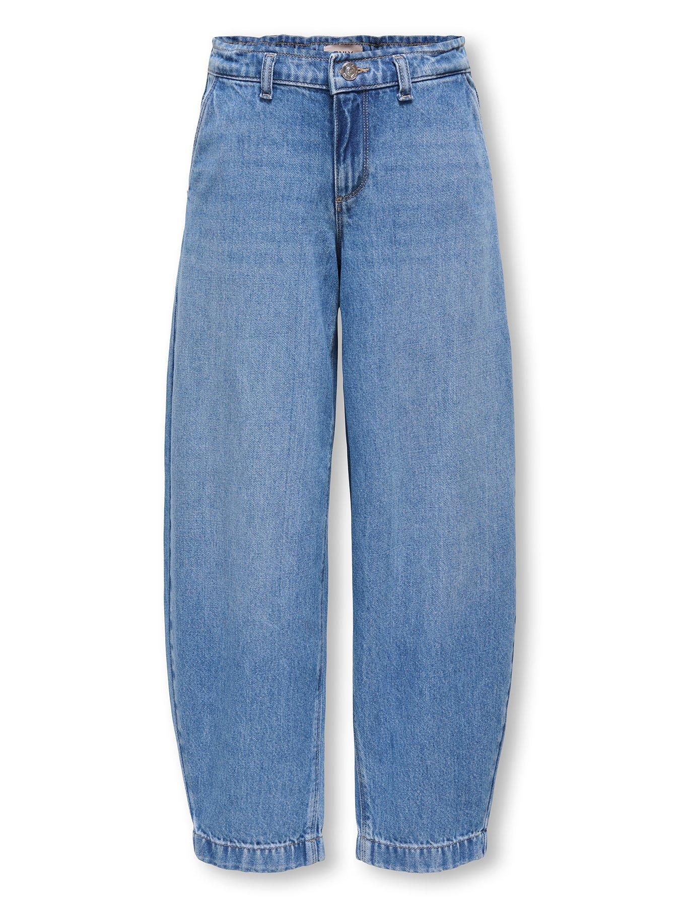 Only Kids Girls Comet Barrel Leg Jeans - Light Blue