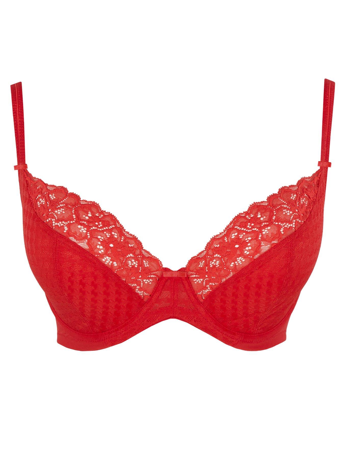 Image 6 of 6 of Panache Panache Envy Plunge Poppy Red Underwired Bra - Poppy Red