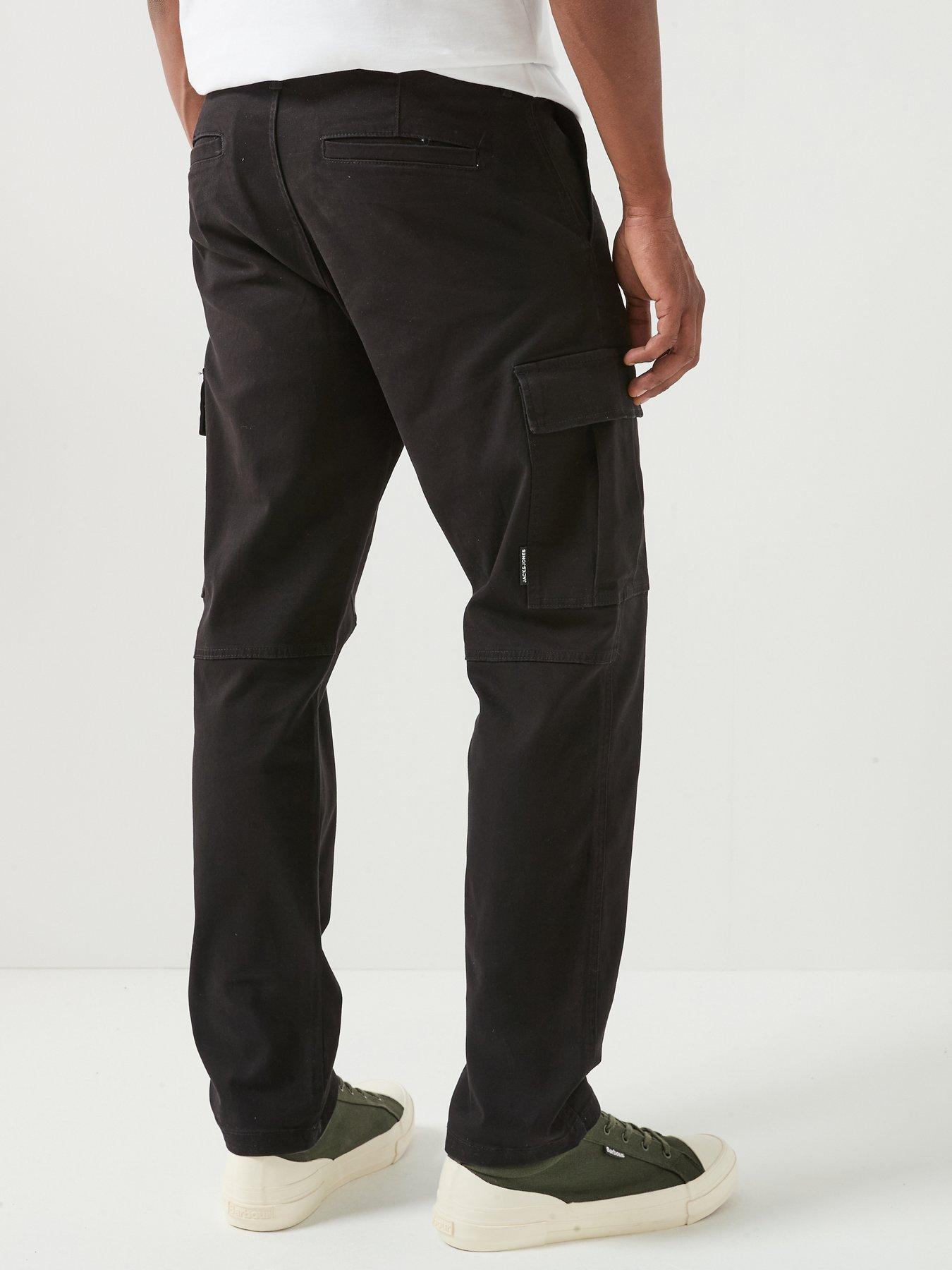 Image 2 of 6 of Jack & Jones Kane Dylan Uncuffed Cargo Trousers - Black