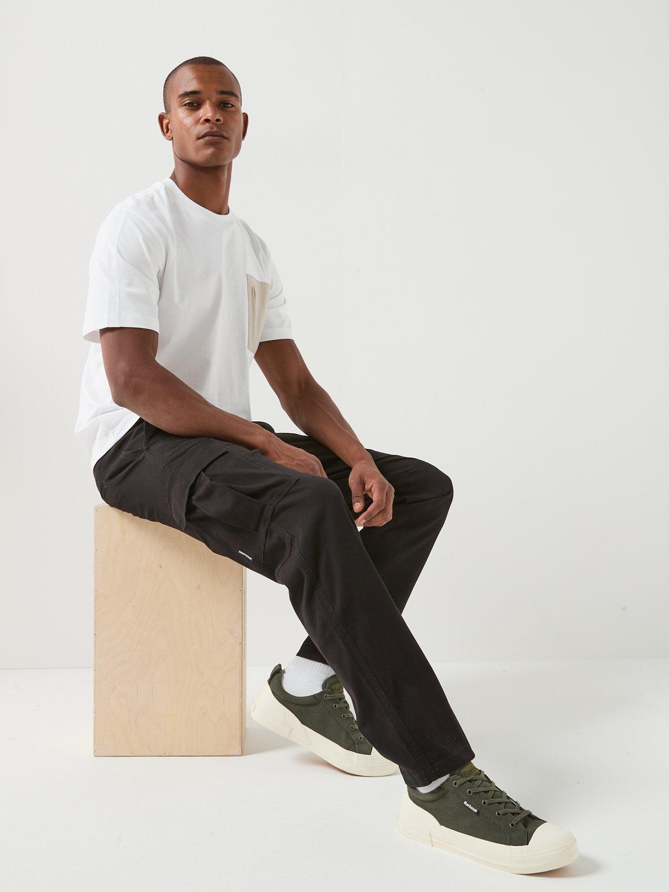 Image 3 of 6 of Jack & Jones Kane Dylan Uncuffed Cargo Trousers - Black