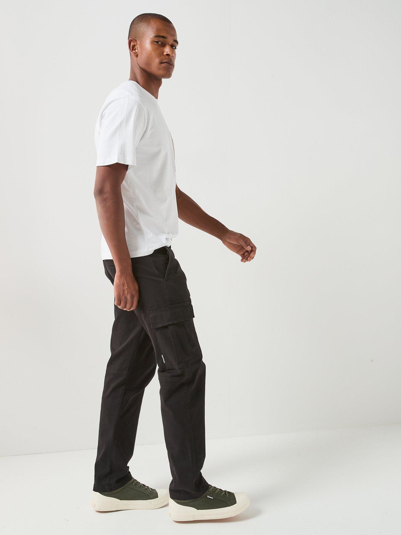 Image 6 of 6 of Jack & Jones Kane Dylan Uncuffed Cargo Trousers - Black