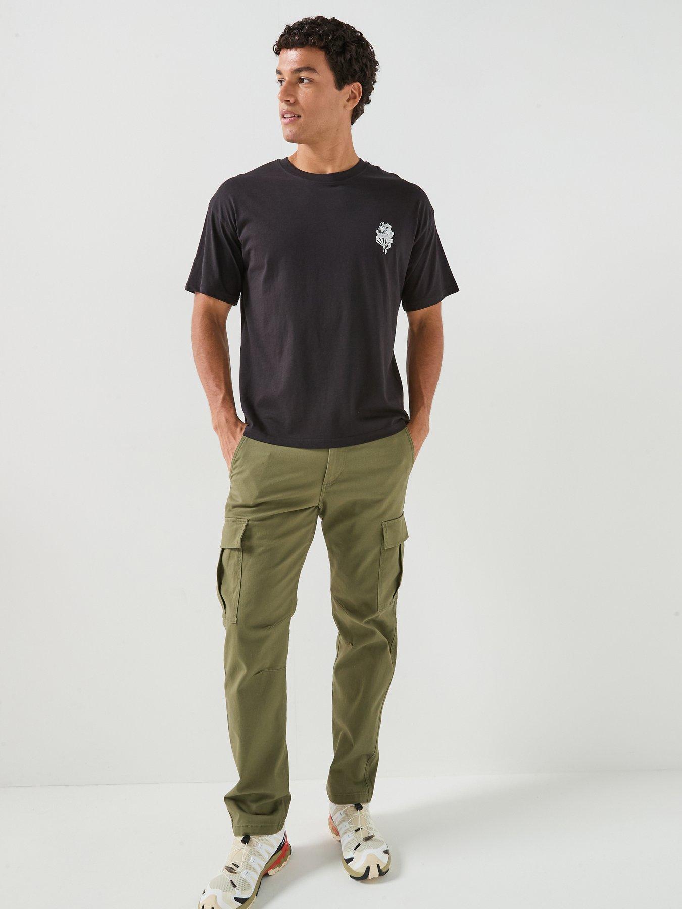Image 1 of 6 of Jack & Jones Kane Dylan Uncuffed Cargo Trousers - Dark Green