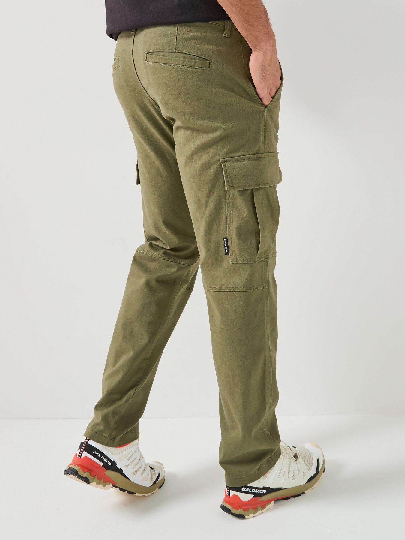 Image 2 of 6 of Jack & Jones Kane Dylan Uncuffed Cargo Trousers - Dark Green