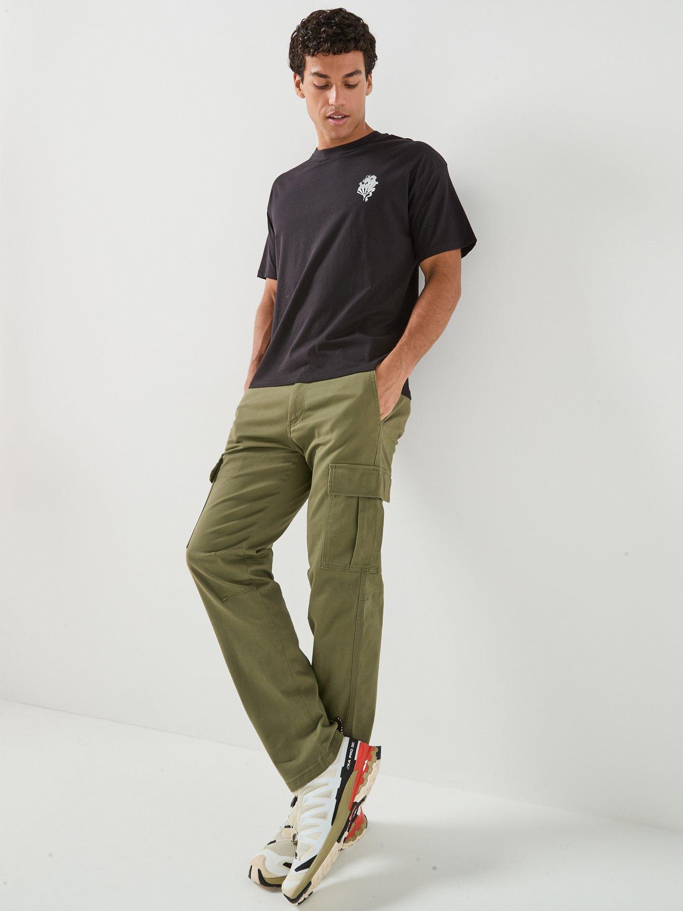 Image 3 of 6 of Jack & Jones Kane Dylan Uncuffed Cargo Trousers - Dark Green