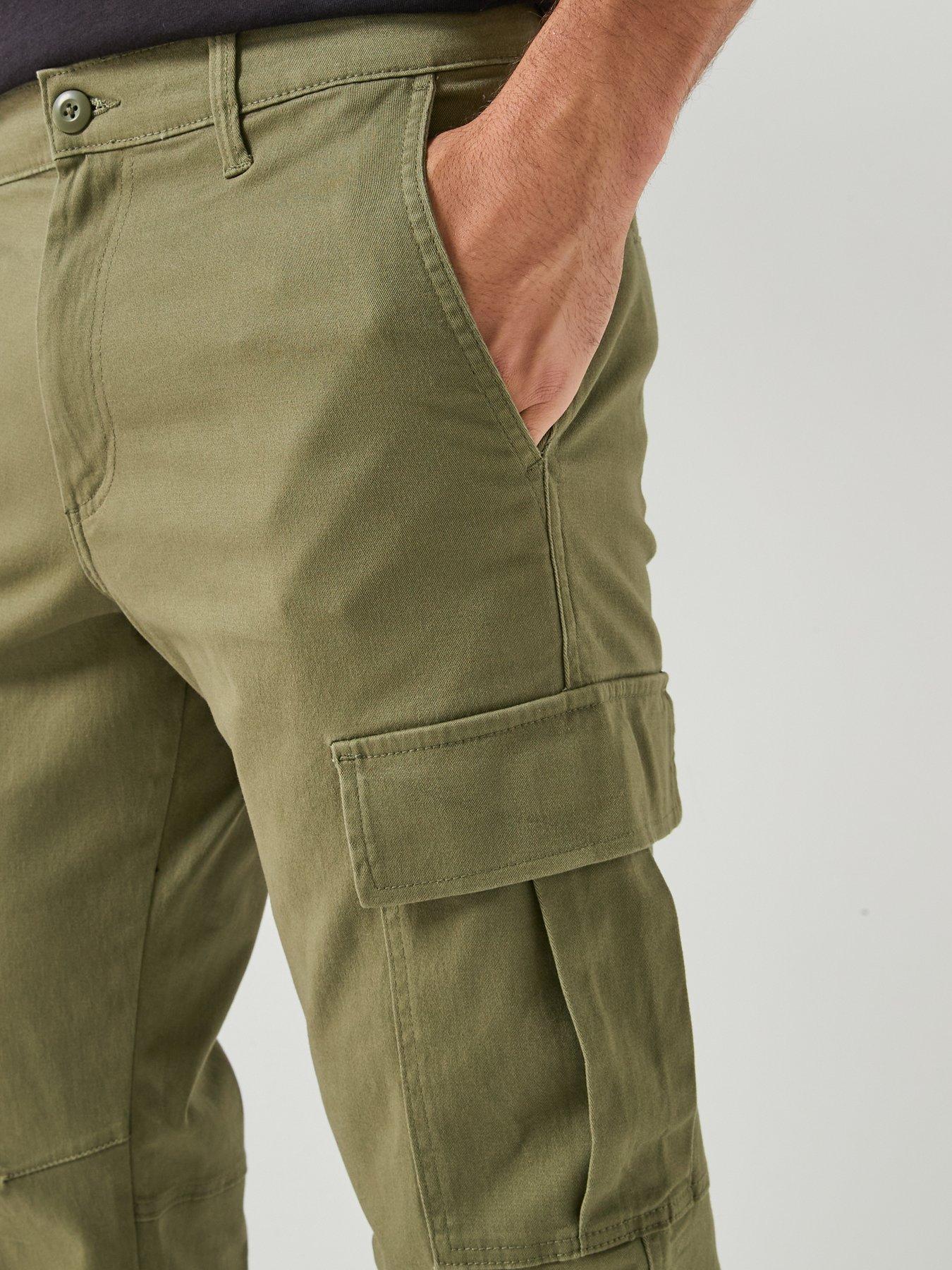 Image 4 of 6 of Jack & Jones Kane Dylan Uncuffed Cargo Trousers - Dark Green