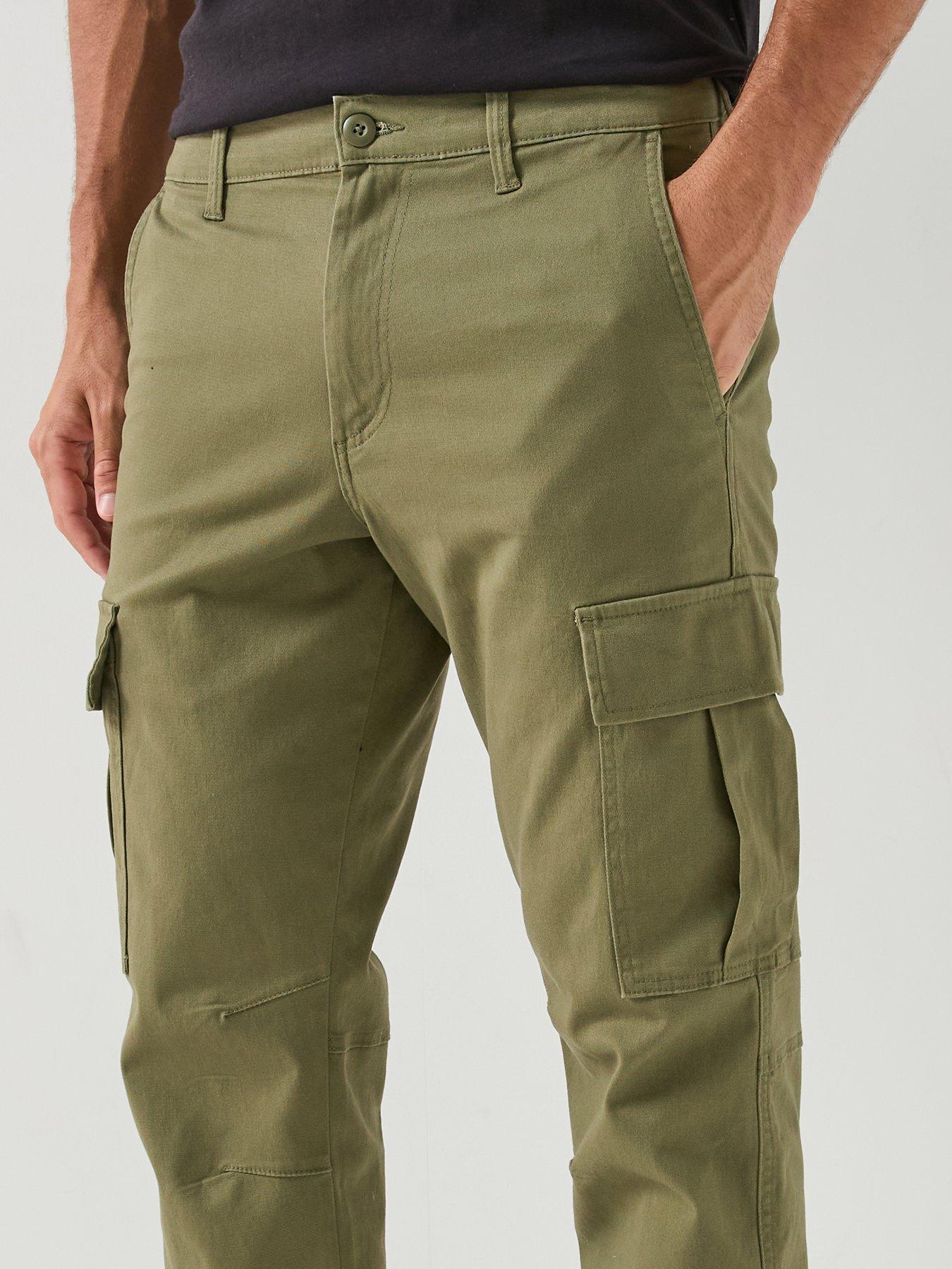 Image 6 of 6 of Jack & Jones Kane Dylan Uncuffed Cargo Trousers - Dark Green