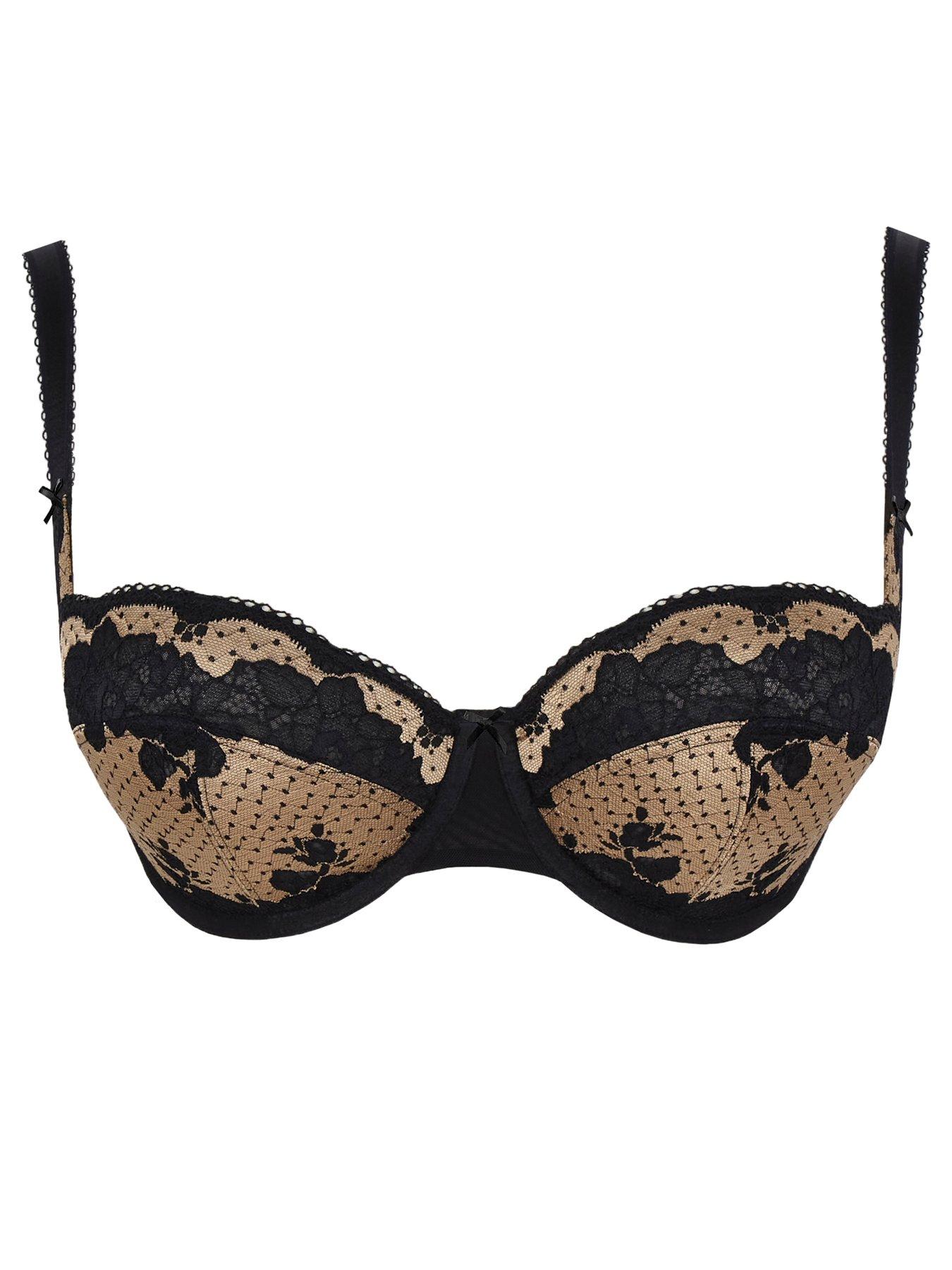 Image 6 of 6 of Panache Panache Clara Demi Balcony Black/vintage Gold Underwired Bra - Black &amp; Vintage Gold