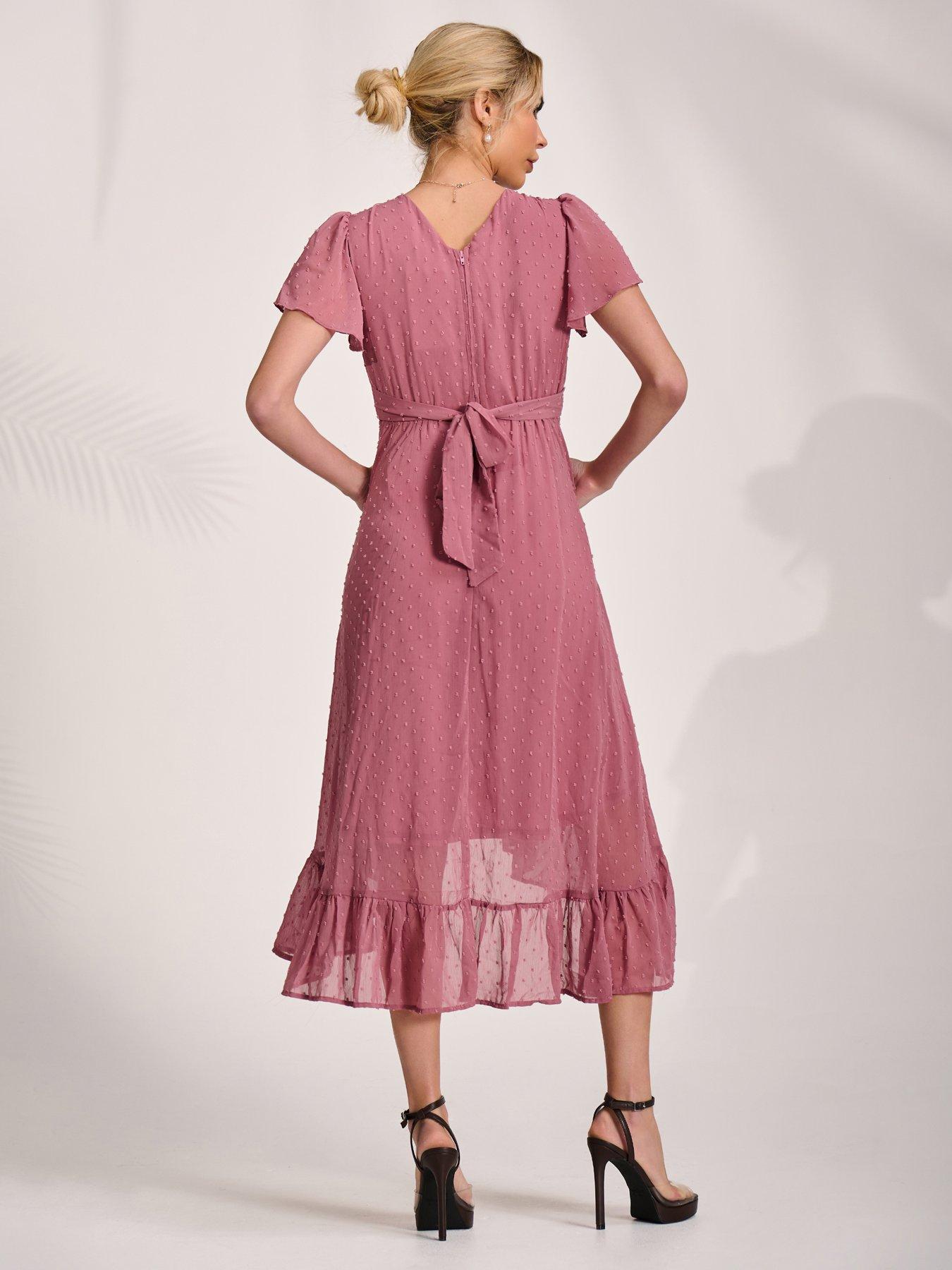 Image 2 of 7 of Jolie Moi Petite High Low Midaxi Dress - Pink