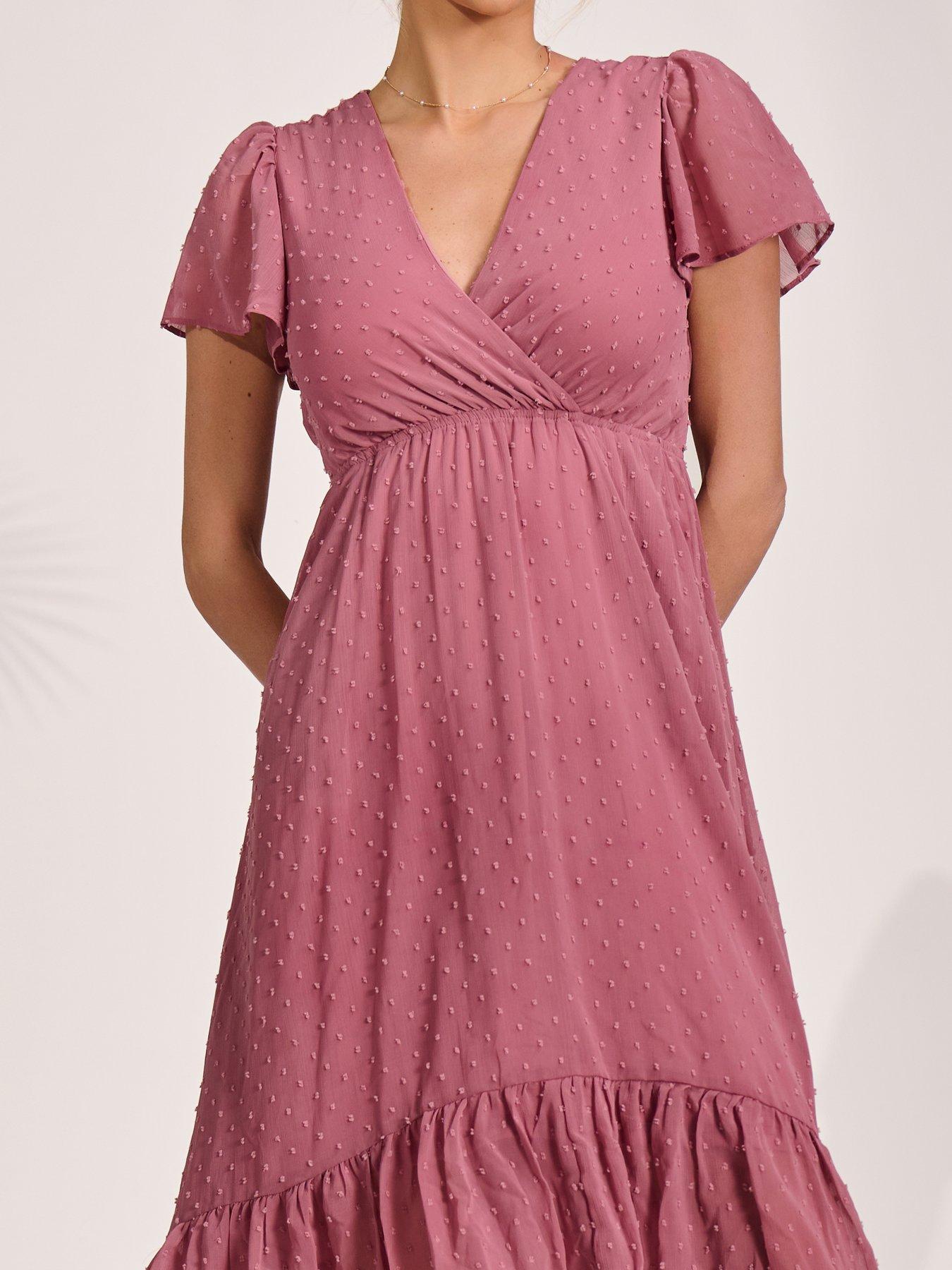 Image 3 of 7 of Jolie Moi Petite High Low Midaxi Dress - Pink