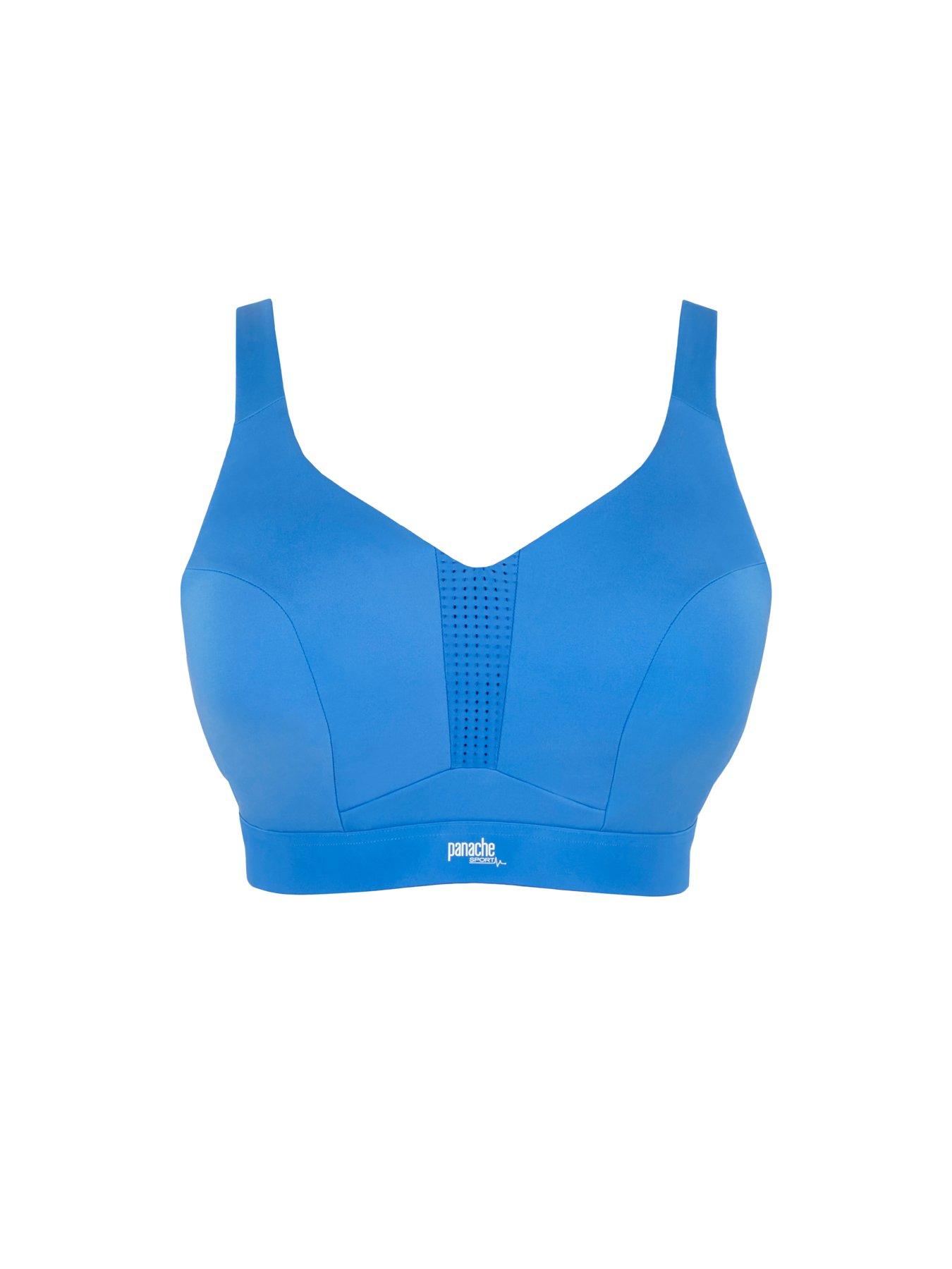 Image 6 of 6 of Panache Sport Endurance Azure Wired Non Padded High Impact Sports Bra - Azure