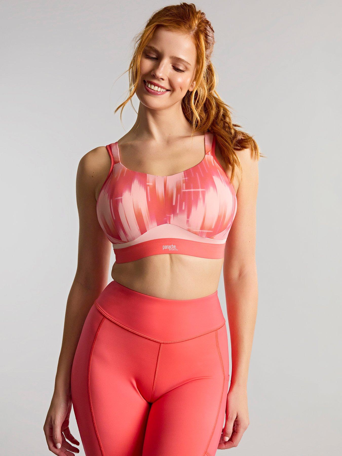 Panache Sport Panache Sport Boundless Pink Abstract Moulded Non Wired High Impact Sports Bra (second Sizes) - Pink Abstract