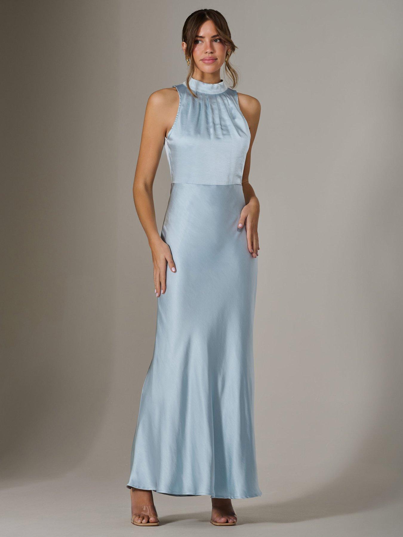 Jolie Moi Halter Neck Maxi Dress - Blue