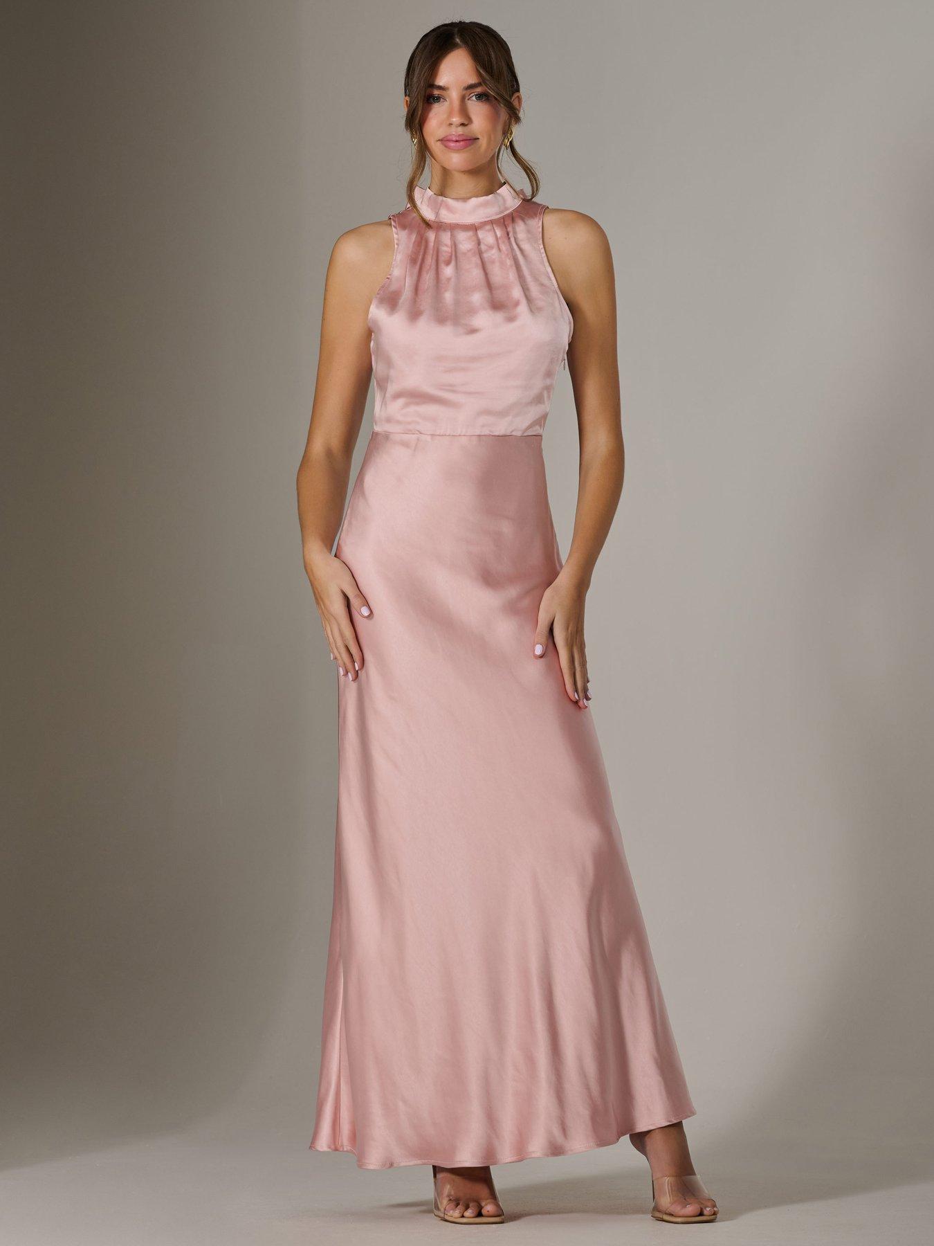 Jolie Moi Halter Neck Maxi Dress - Pink