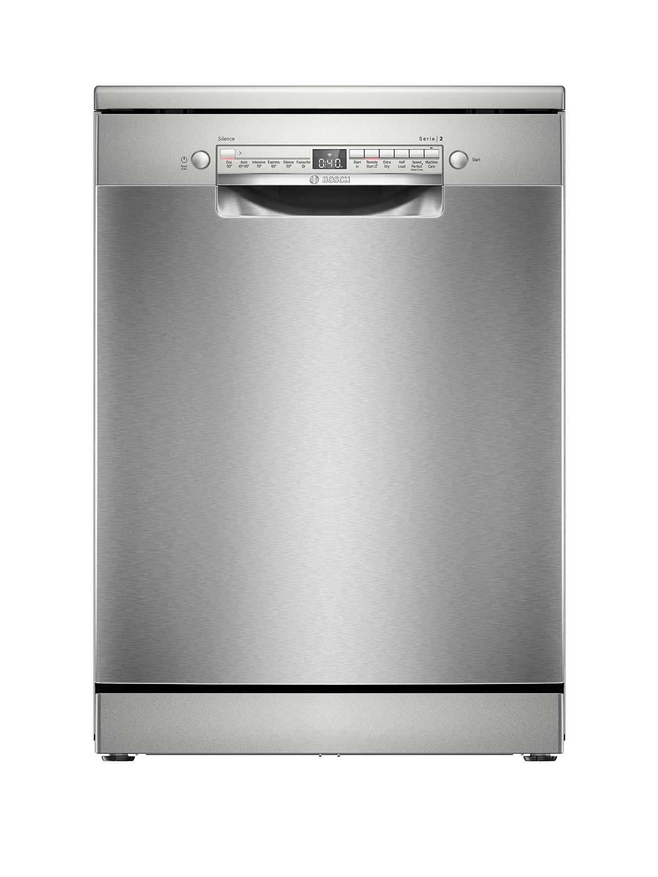 Bosch Series 2 60cm Wide Dishwasher with Extra Dry, SpeedPerfect+ and Rackmatic in Brushed steel anti-fingerprint