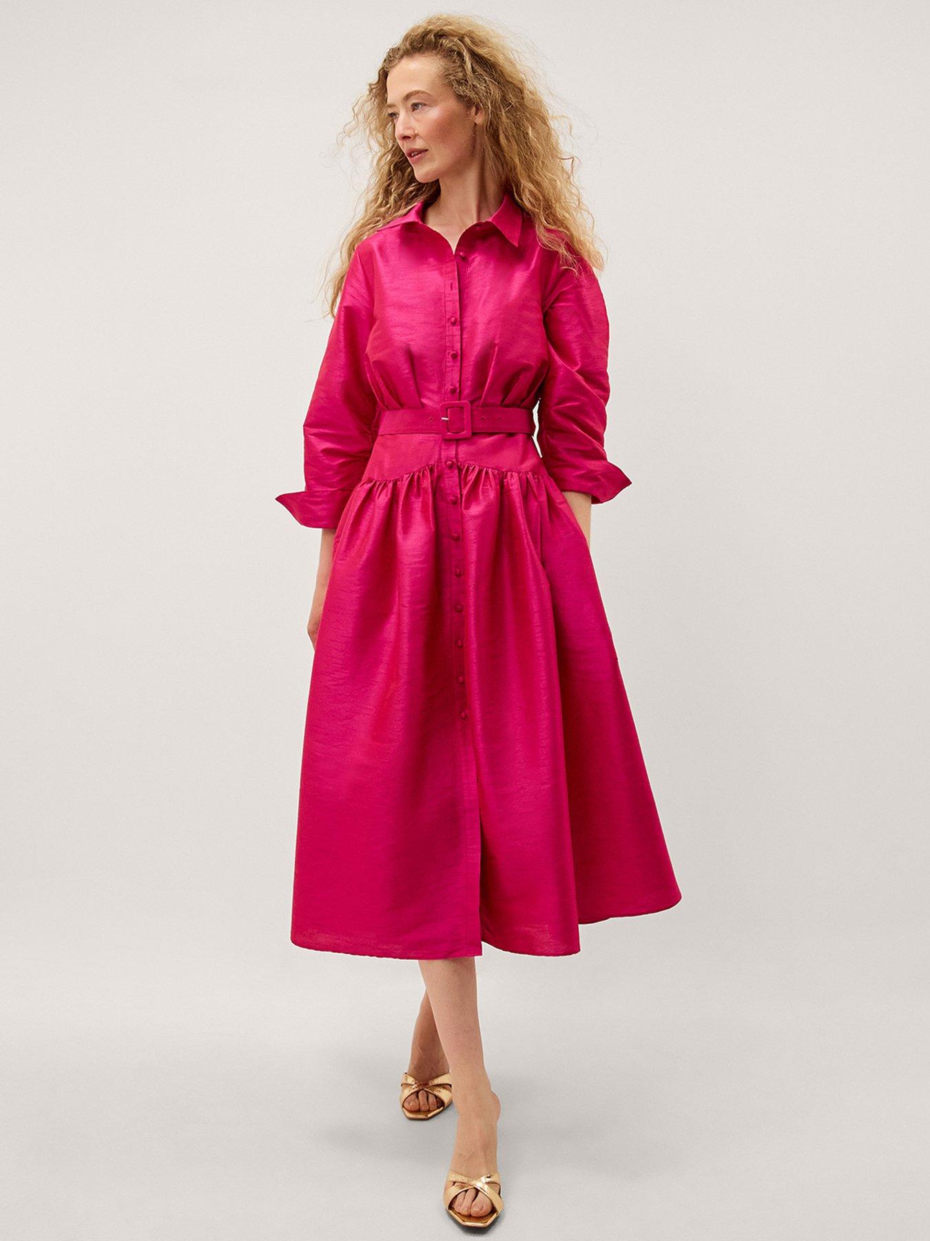 Monsoon Poppy Shirt Dress - Pink