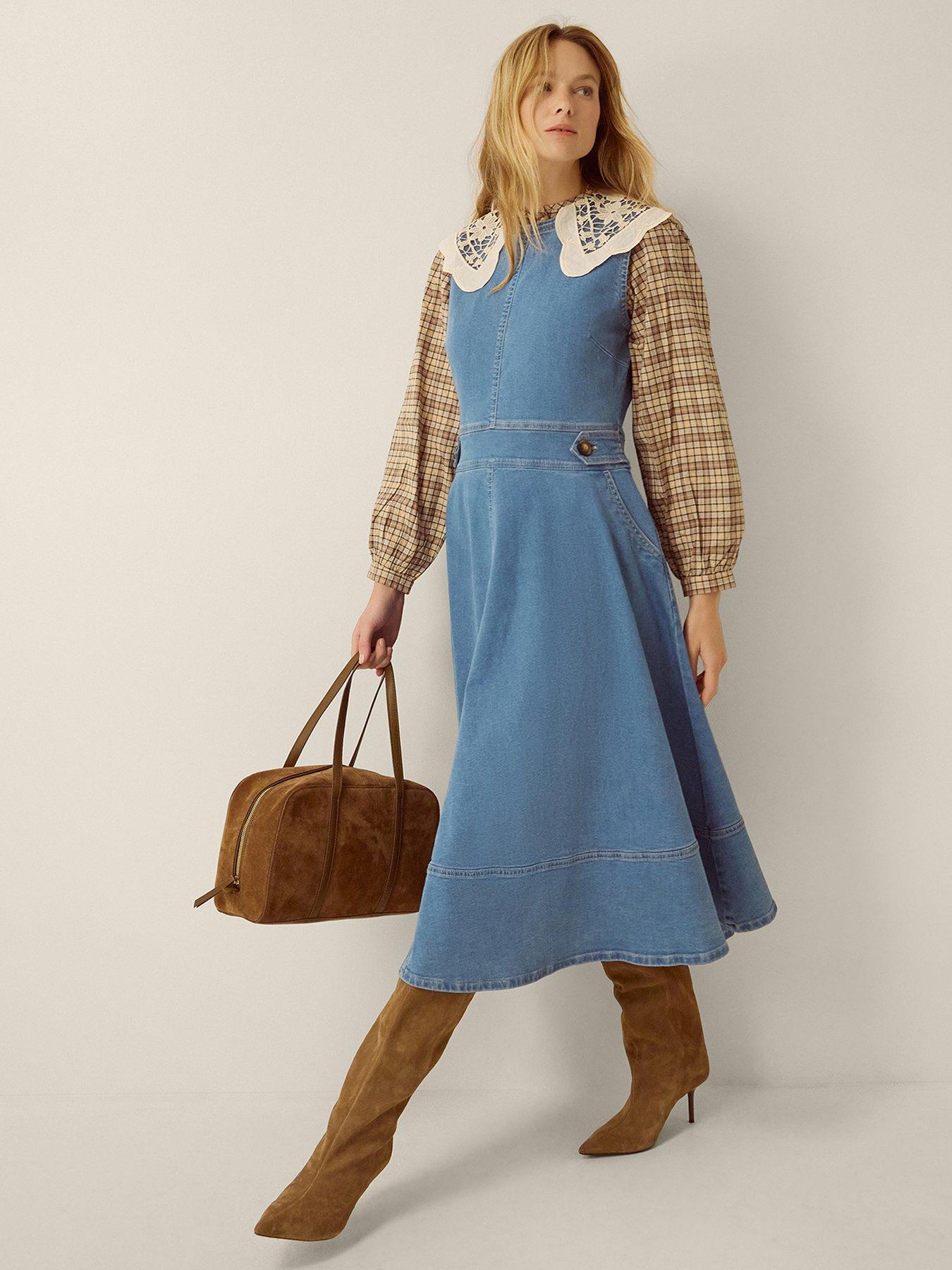 Image 1 of 5 of Monsoon Ella Denim Dress