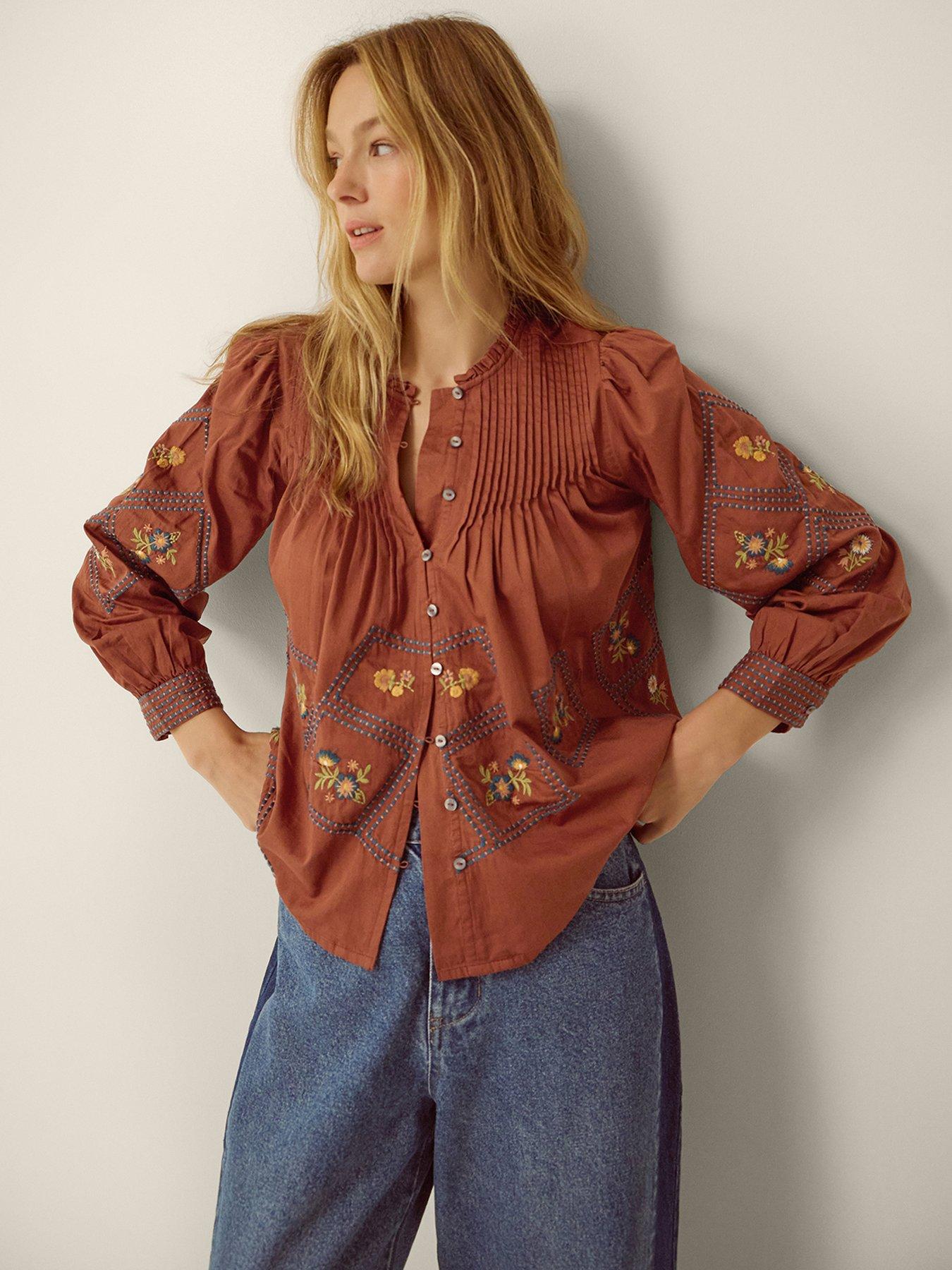 Image 1 of 5 of Monsoon Sadie Emb Shirt