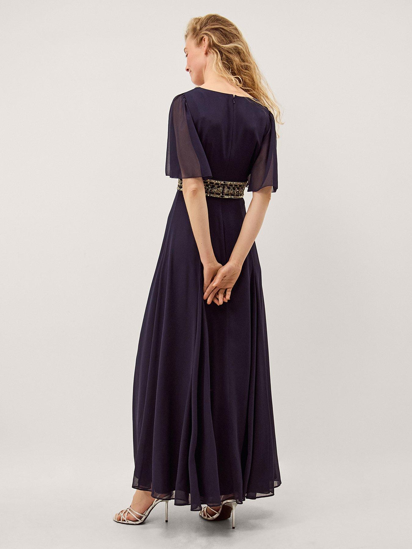 Image 2 of 5 of Monsoon Sienna Emb Dress - Blue