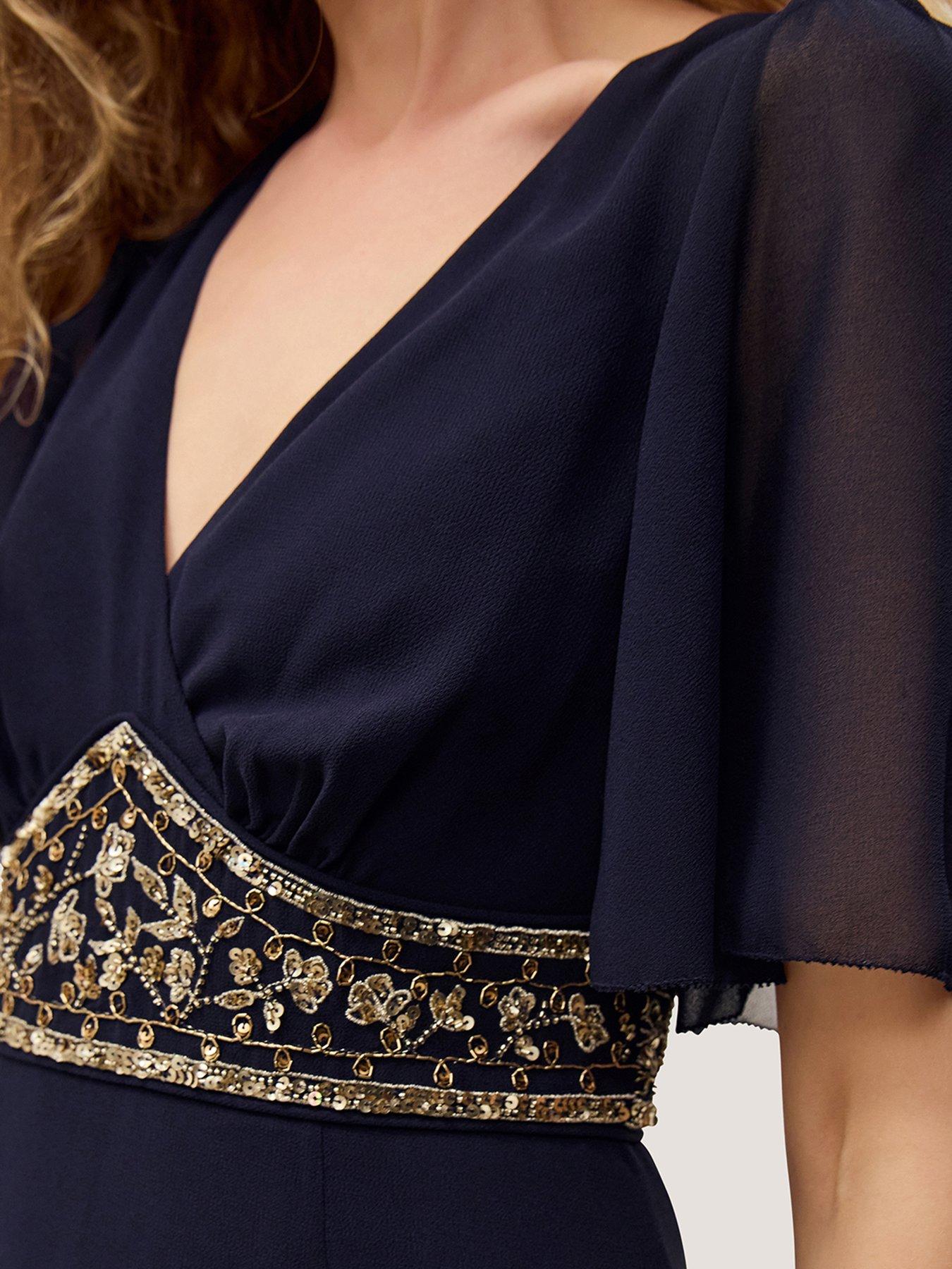 Image 4 of 5 of Monsoon Sienna Emb Dress - Blue