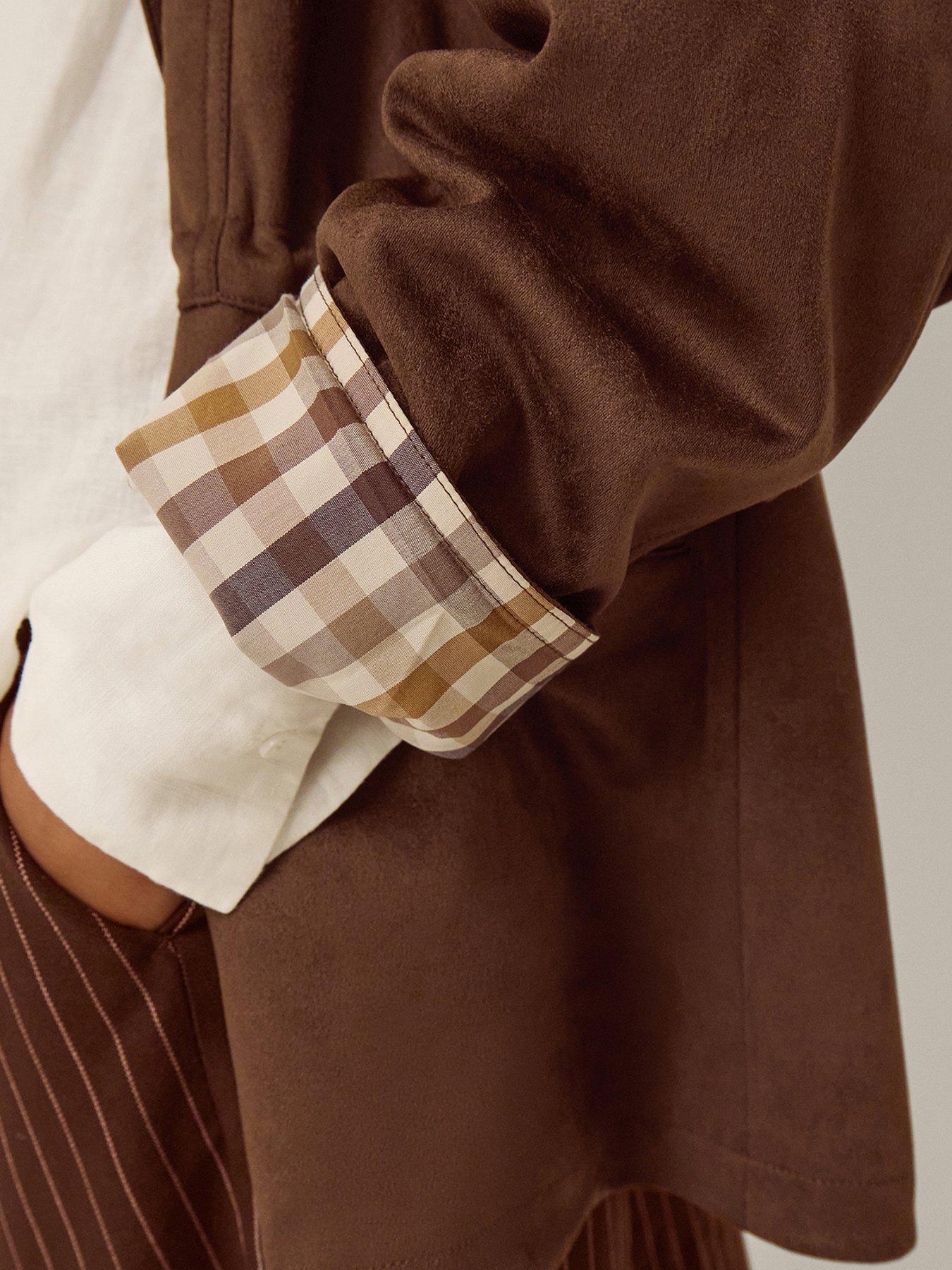 Image 5 of 5 of Monsoon Clara Faux Suede Jacket - Brown