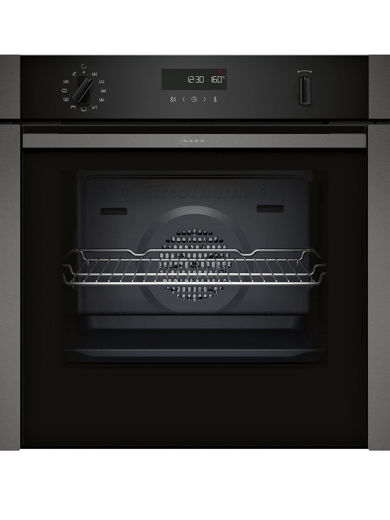 Neff N50 Built-in Oven 60cm Wide with Slide & Hide, Home Connect and Pyrolytic Self-Cleaning with EasyClean - Graphite Grey