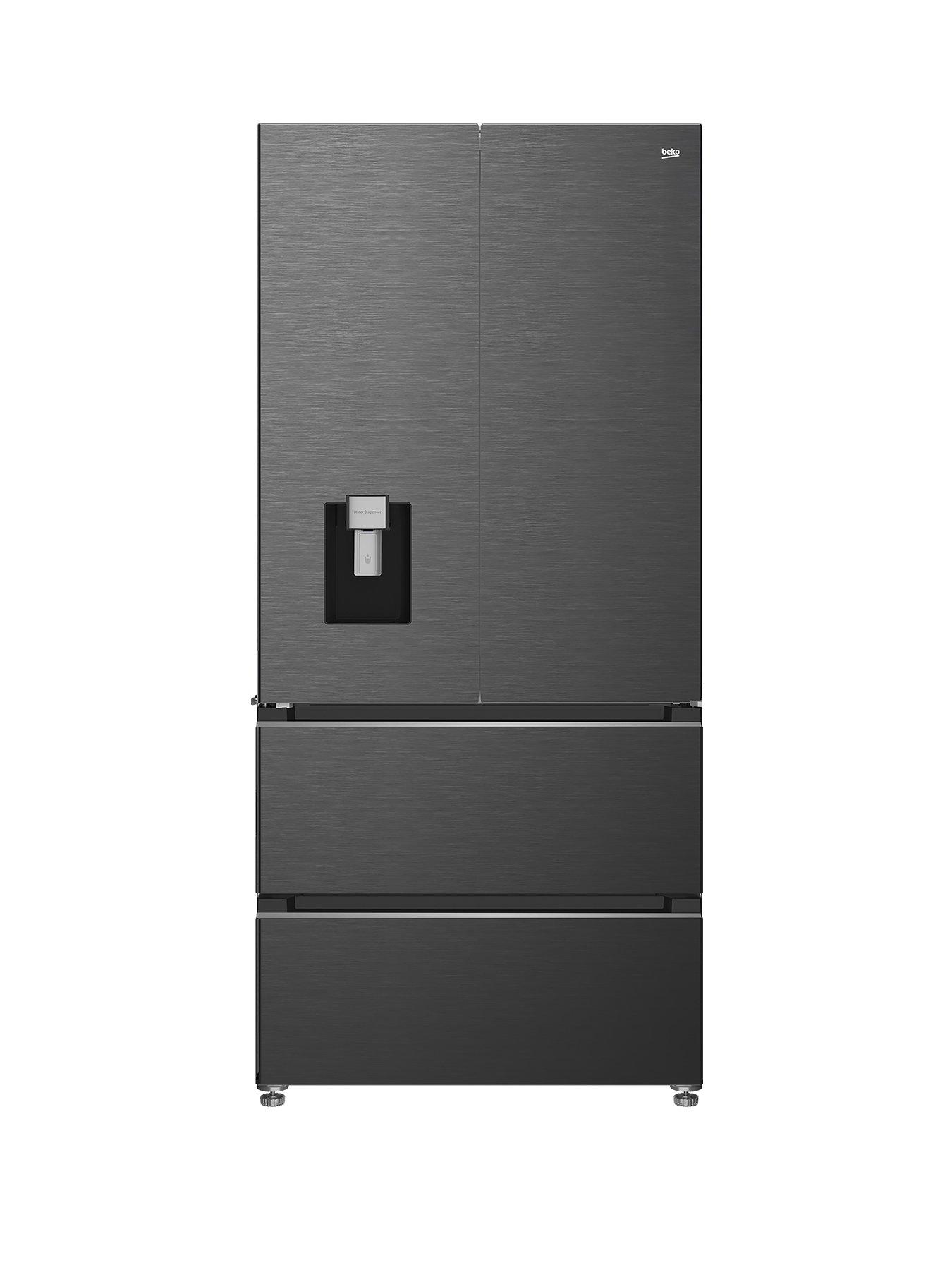 Image 1 of 7 of Beko GNE48510DVPZ Freestanding American Style AeroFlow Fridge Freezer with HarvestFresh - Black Steel