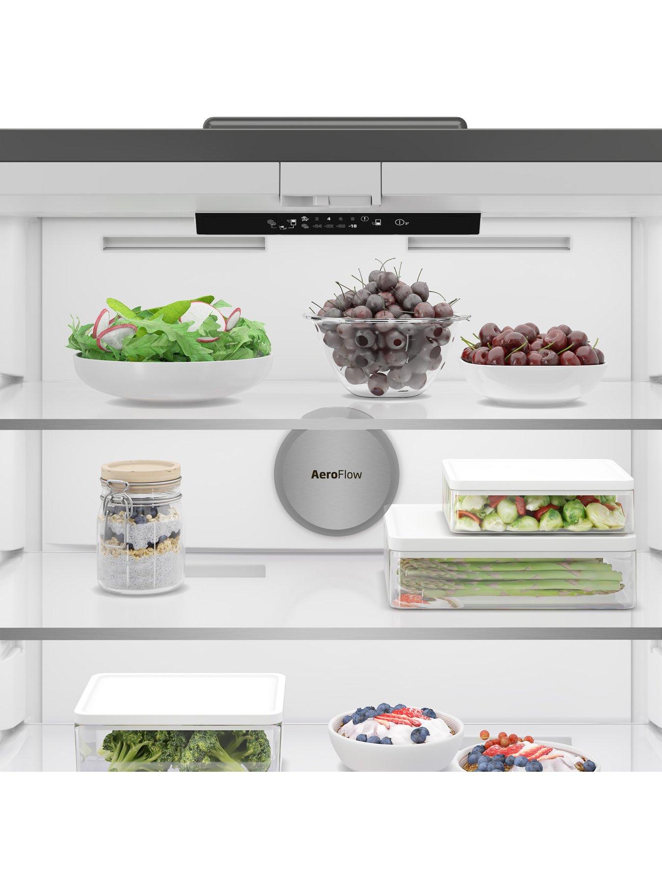 Image 4 of 7 of Beko GNE48510DVPZ Freestanding American Style AeroFlow Fridge Freezer with HarvestFresh - Black Steel