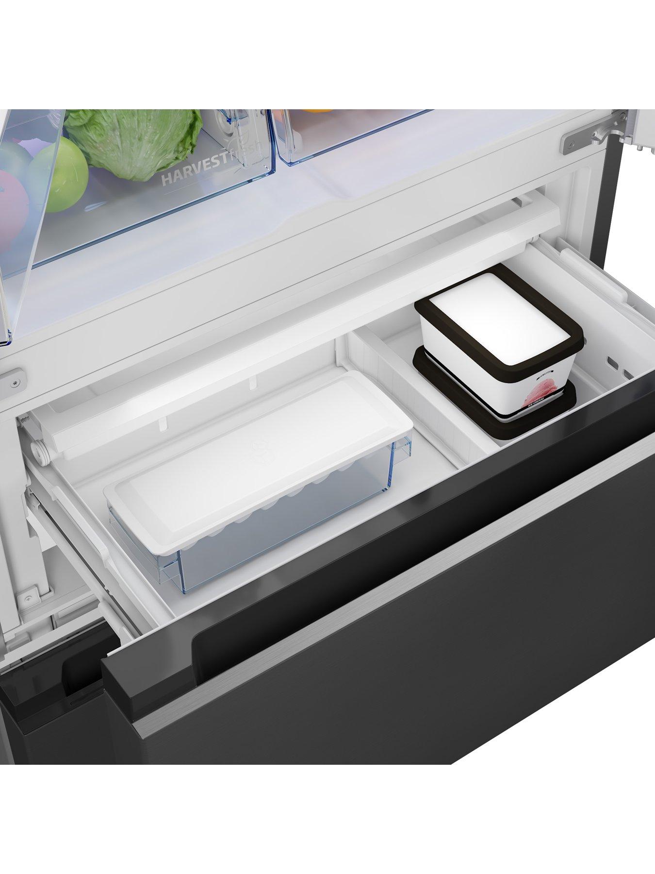 Image 7 of 7 of Beko GNE48510DVPZ Freestanding American Style AeroFlow Fridge Freezer with HarvestFresh - Black Steel