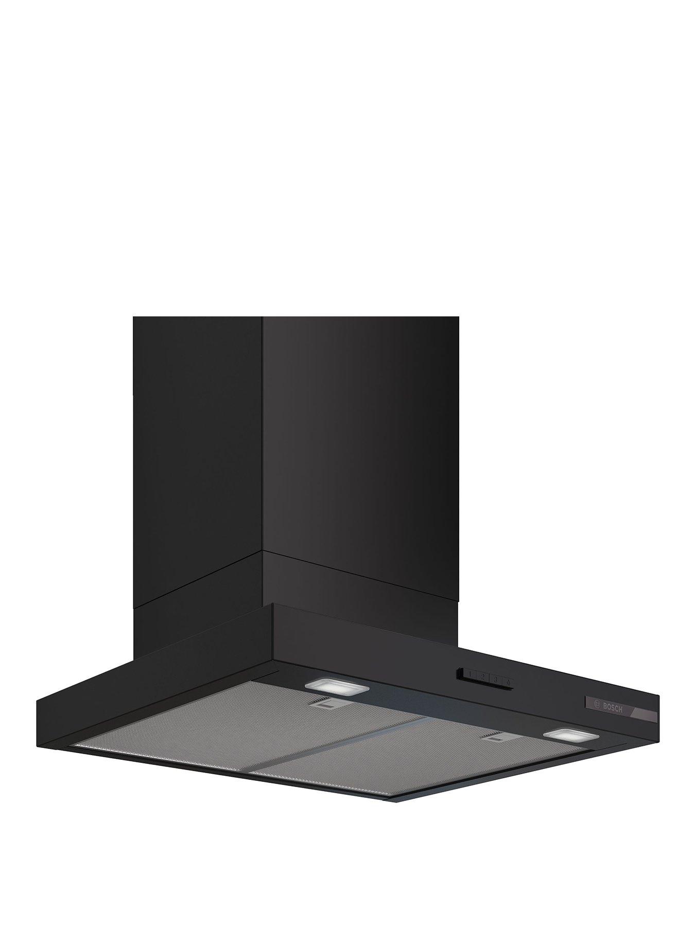 Bosch Bosch Series 4 Wall-mounted Cooker Hood 60 cm Wide with Matt Design, High Extraction Rate and Push Button Control - Matt Black