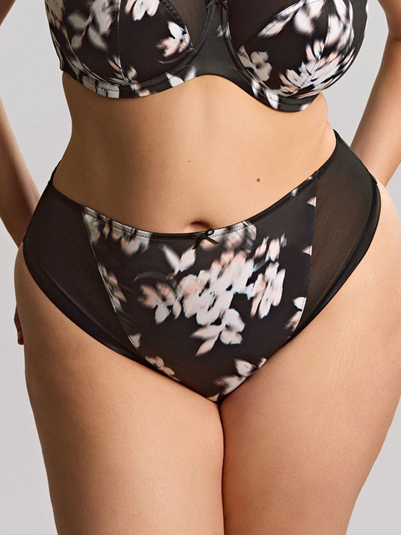 Sculptresse by Panache Sculptresse Bliss Black/floral Brazilian Brief - Black Floral