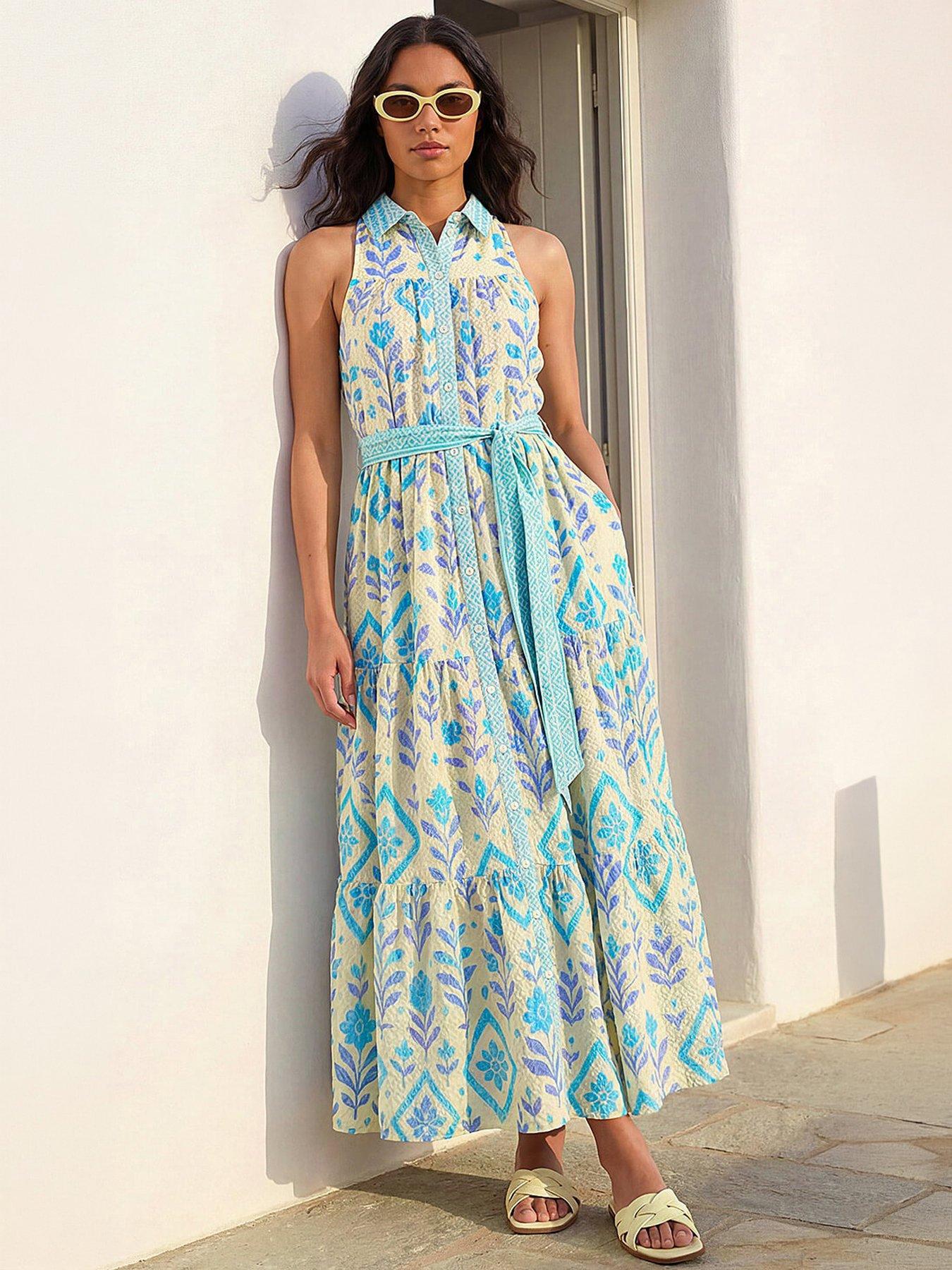 Image 1 of 4 of Roman Leafy Tiered Maxi Dress