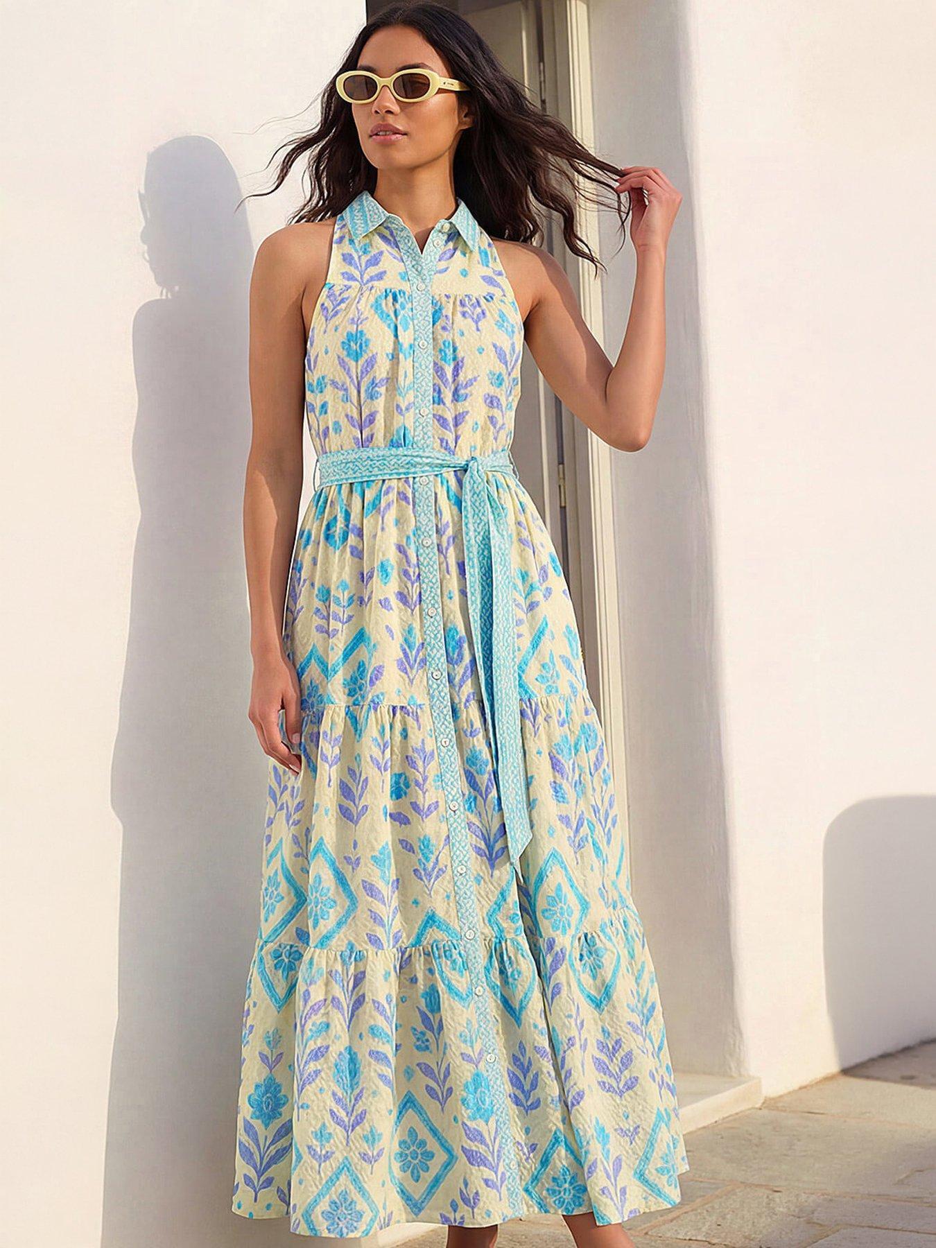 Image 3 of 4 of Roman Leafy Tiered Maxi Dress