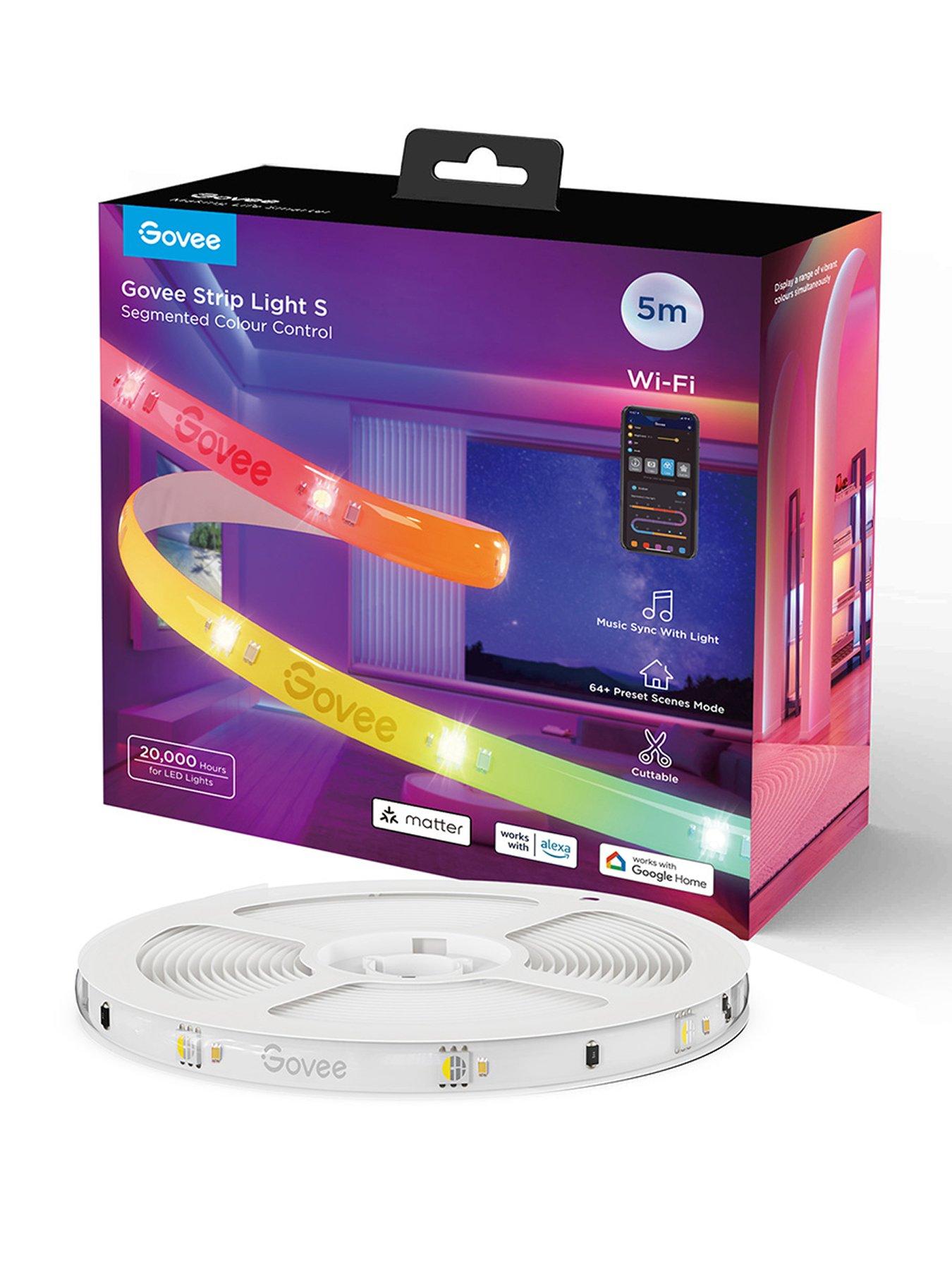 Govee Govee 5M Multi Colour Wi-Fi + Universal Bluetooth Led Strip Lights With Protective Coating