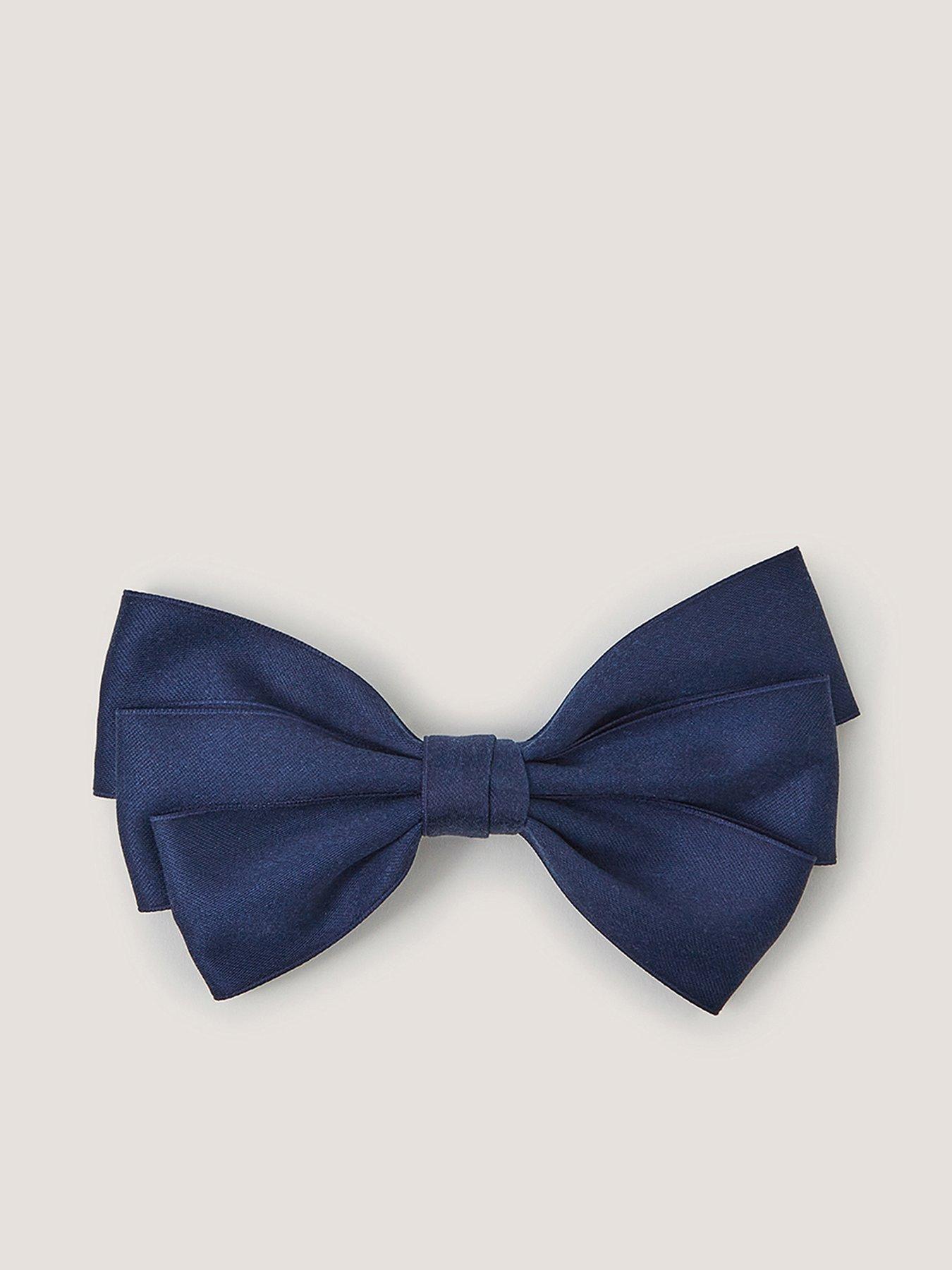 Image 1 of 3 of Monsoon Girls School Layered Bow Hair Clip - Navy