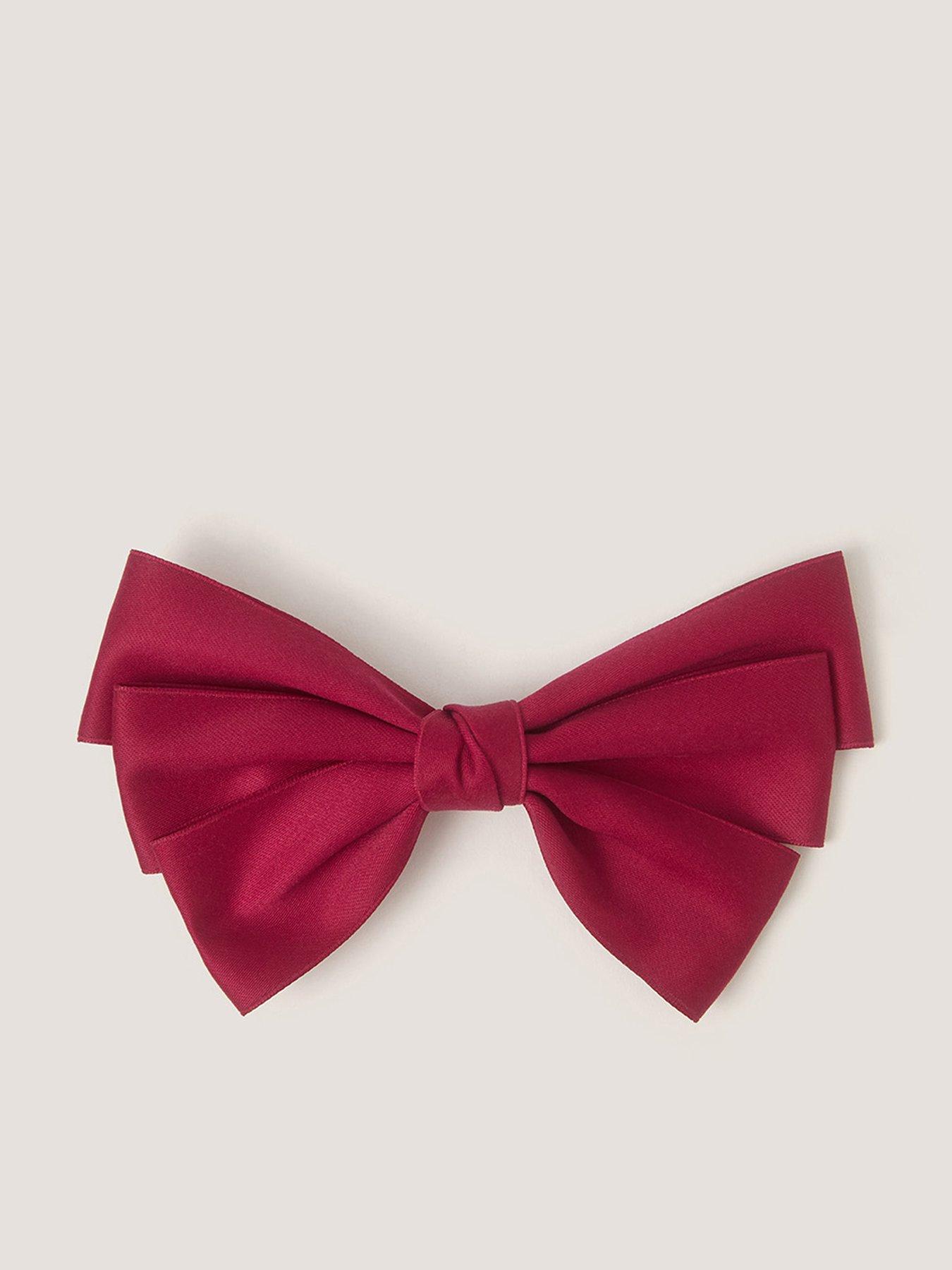 Monsoon Girls School Layered Bow Hair Clip - Burgundy