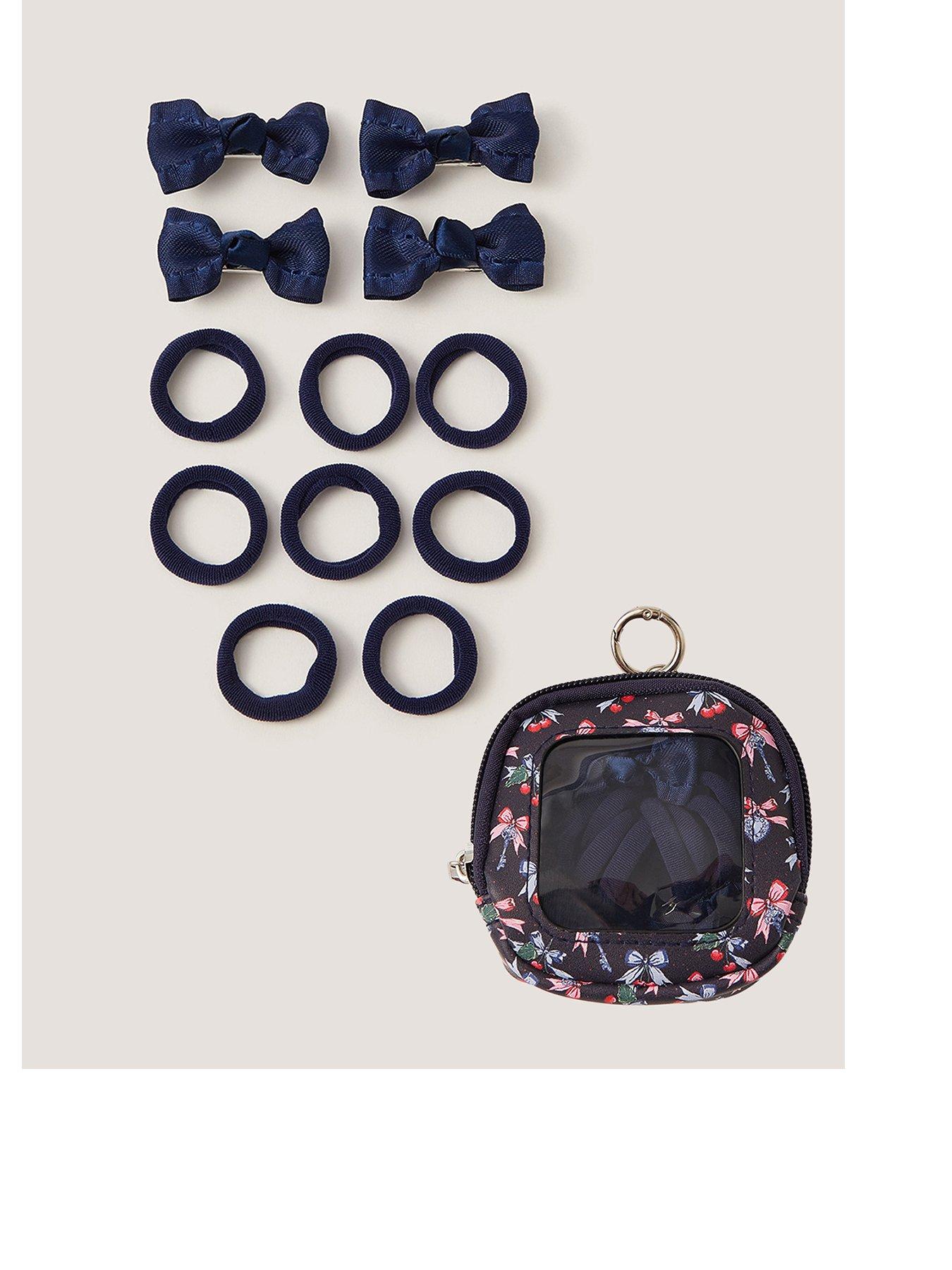 Monsoon Girls School Hair Set Bag Charm - Navy