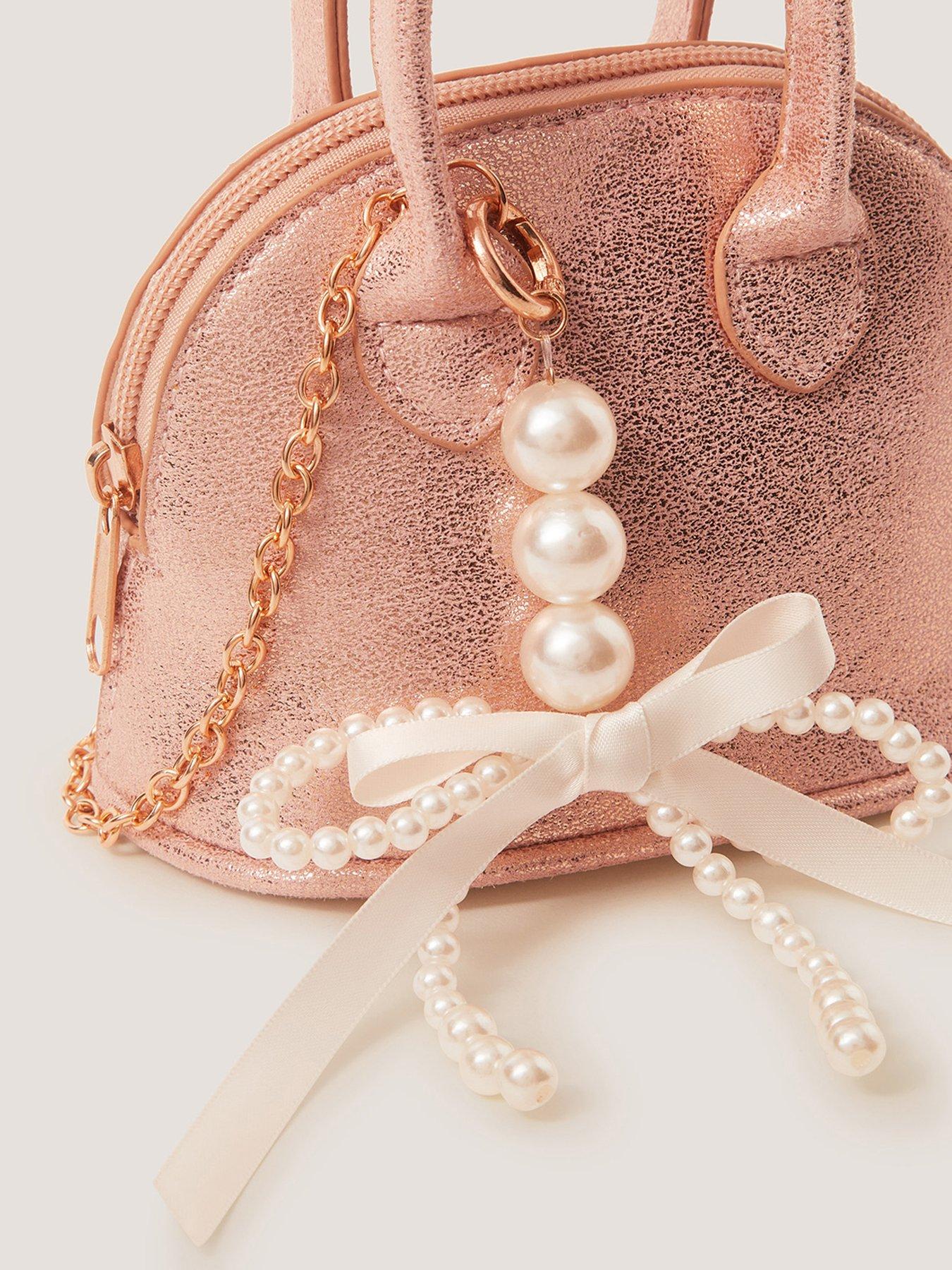 Image 3 of 3 of Monsoon Girls Pearl Charm Amelia Bag - Rose Gold