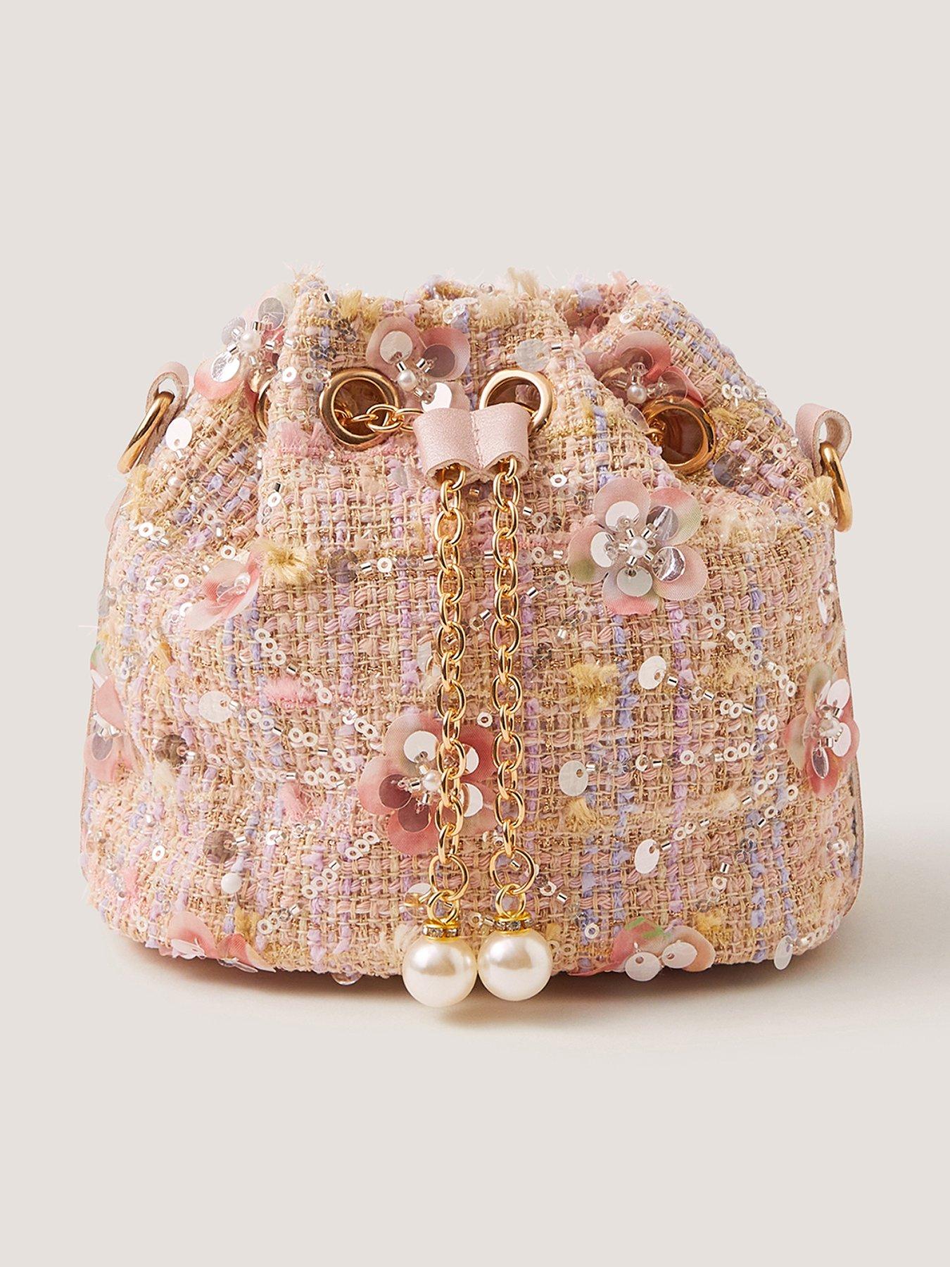Image 1 of 4 of Monsoon Girls Sequin Boucle Pouch - Pink