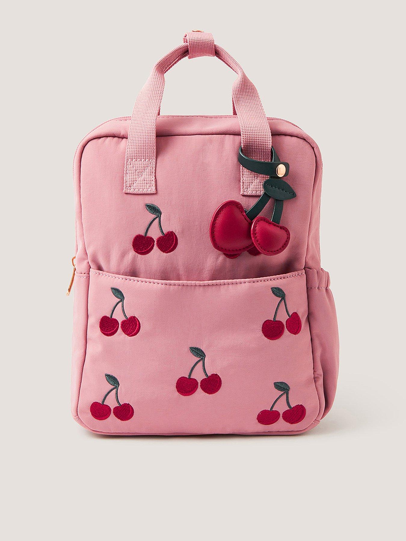 Monsoon Girls Cherry Embroidered Mini Backpack - Pink