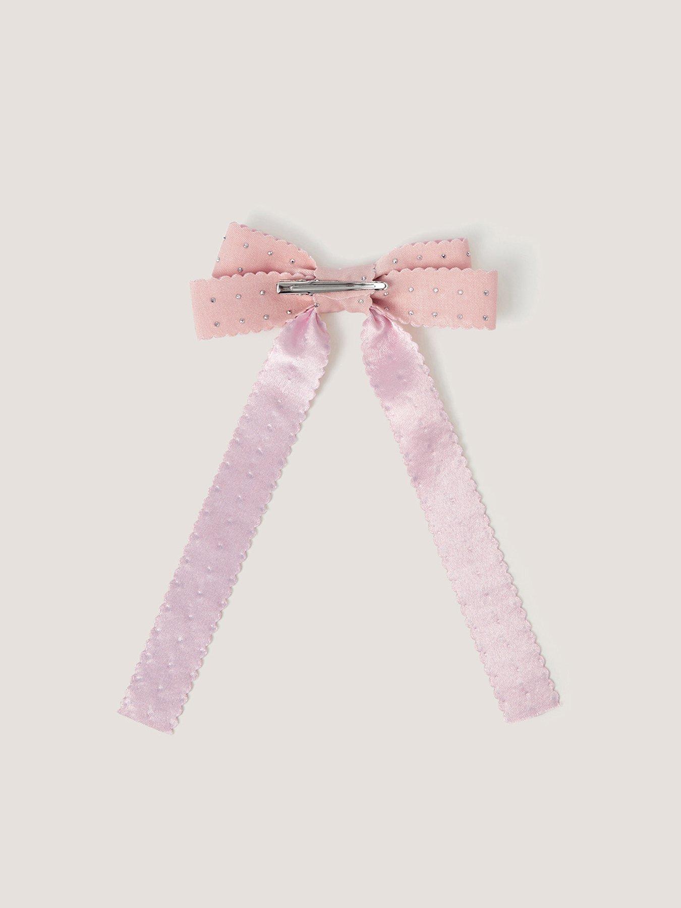 Image 2 of 3 of Monsoon Girls Sparkle Bow Hair Clip - Pink