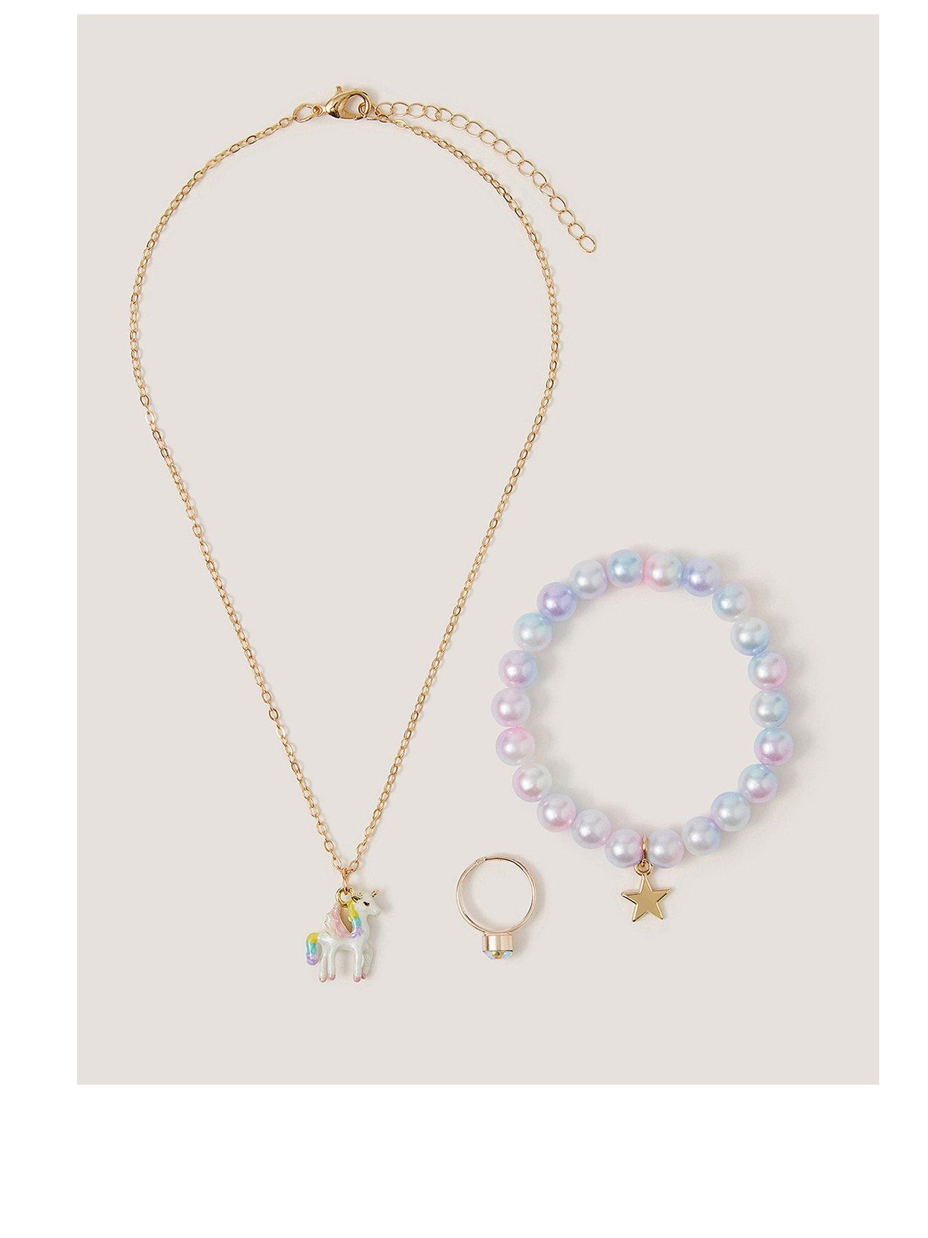 Monsoon Girls Fun Unicorn Jewellery Set - Multi