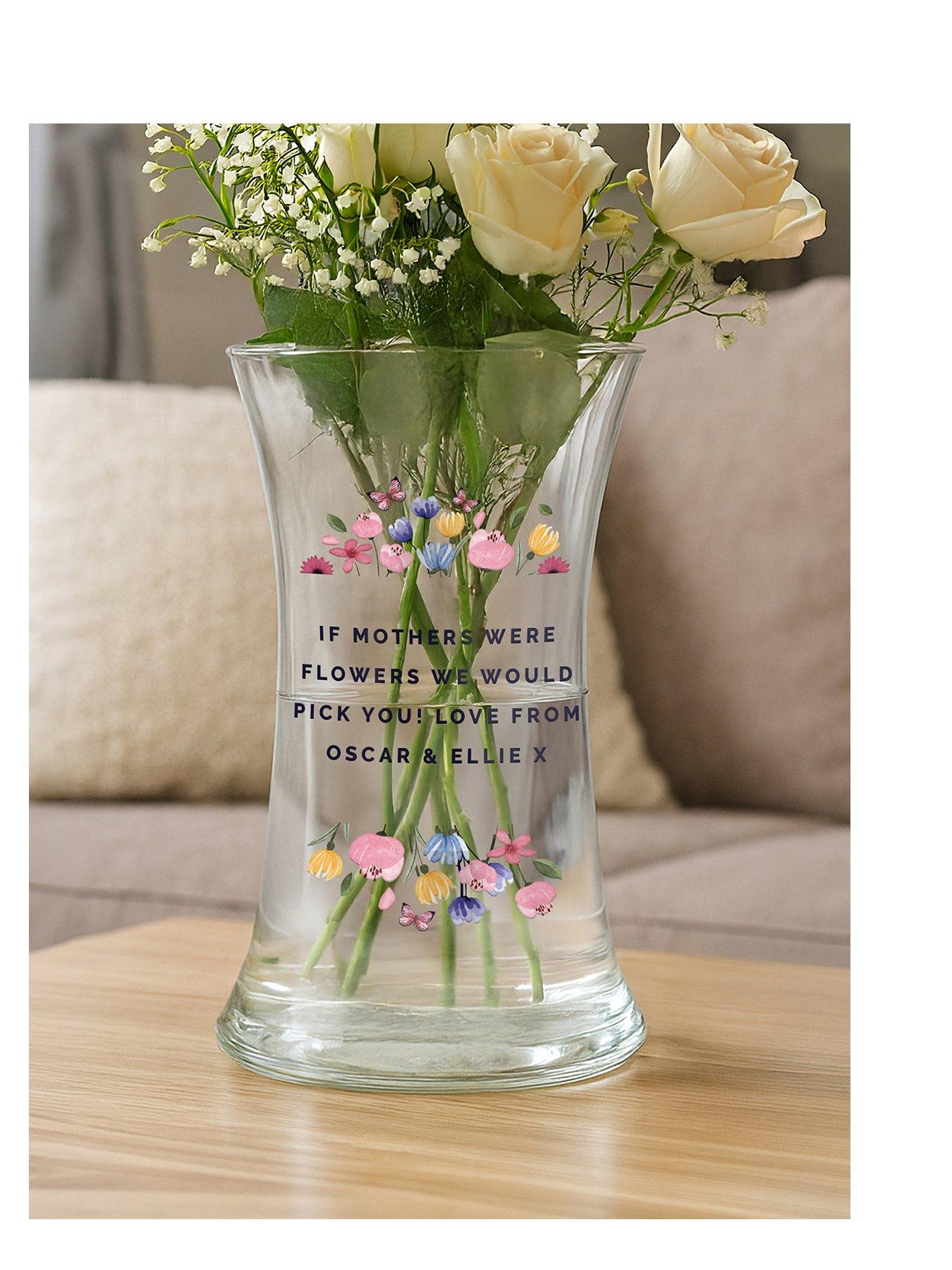 The Personalised Memento Company Personalised Bright Floral Waisted Vase
