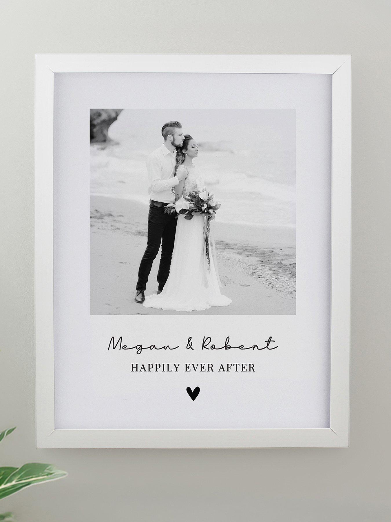 The Personalised Memento Company Personalised Heart Photo Upload White Poster Frame