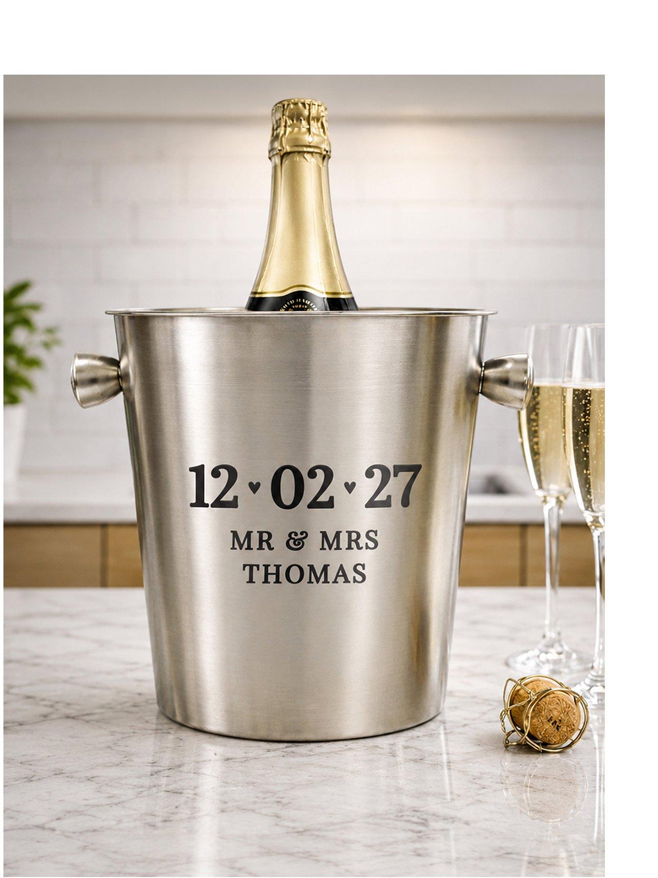 Image 1 of 3 of The Personalised Memento Company Personalised Big Date Stainless Steel Ice Bucket