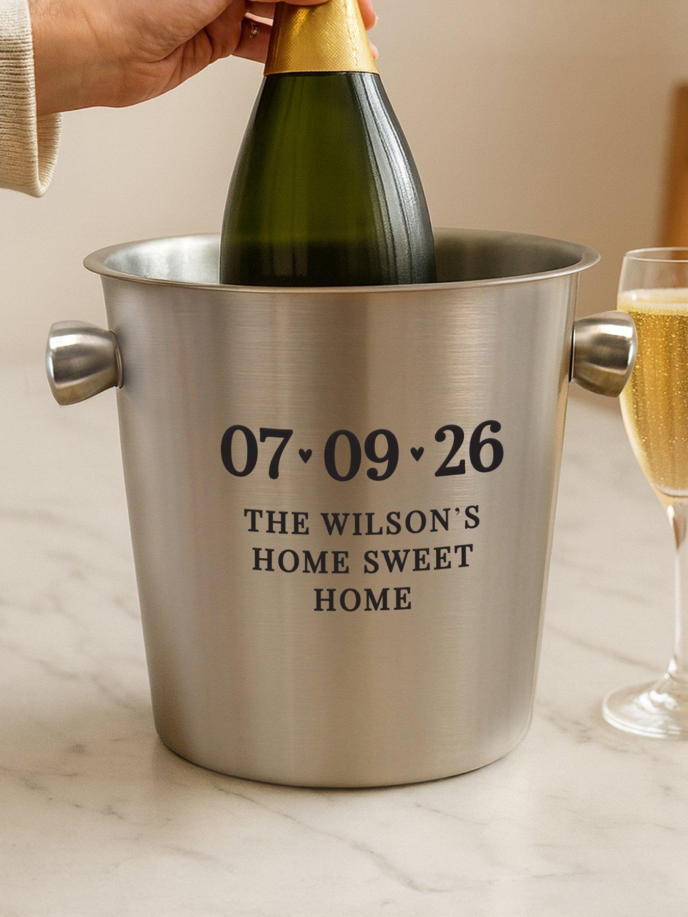 Image 3 of 3 of The Personalised Memento Company Personalised Big Date Stainless Steel Ice Bucket