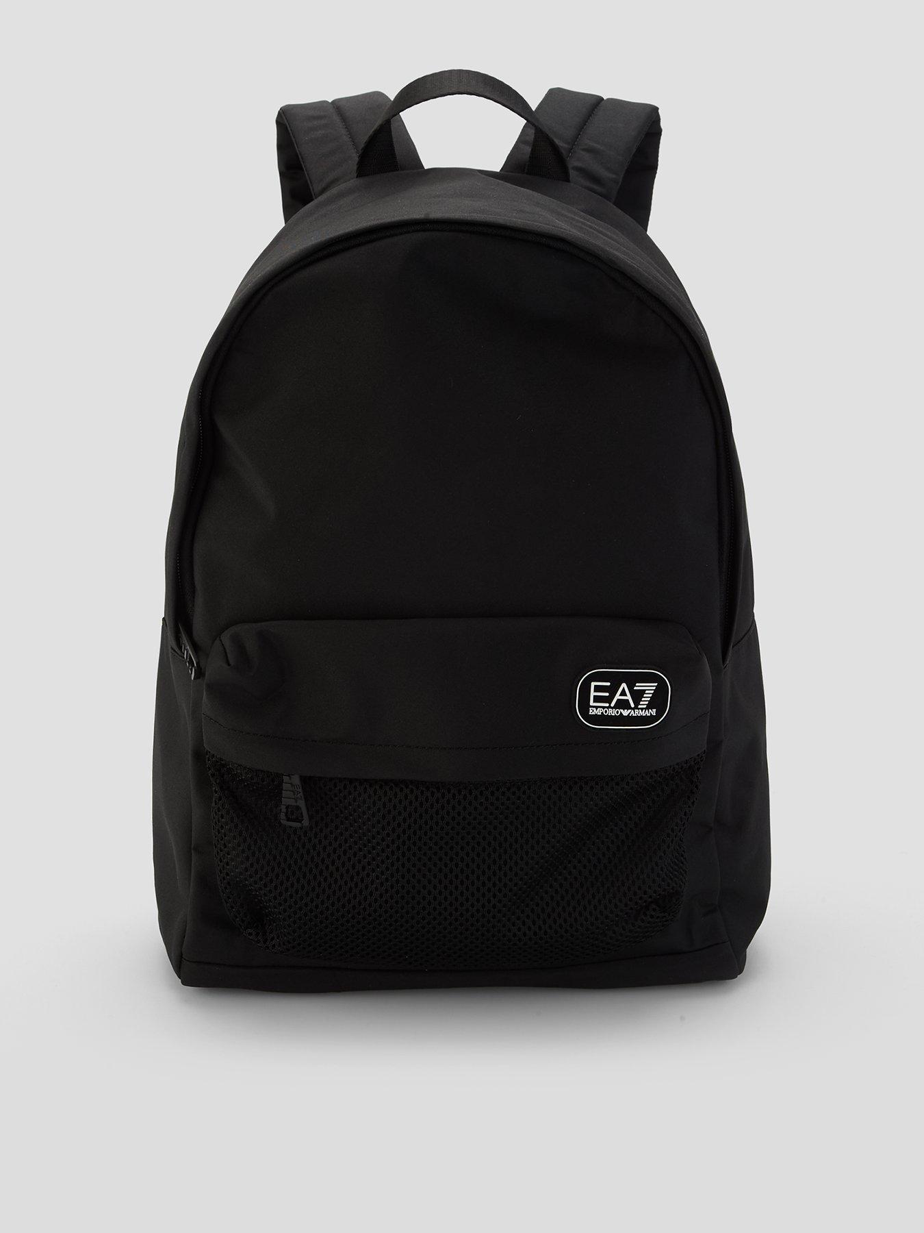 Image 1 of 4 of EA7 Emporio Armani Mens Coated Streamlined Spacious Backpack - Black