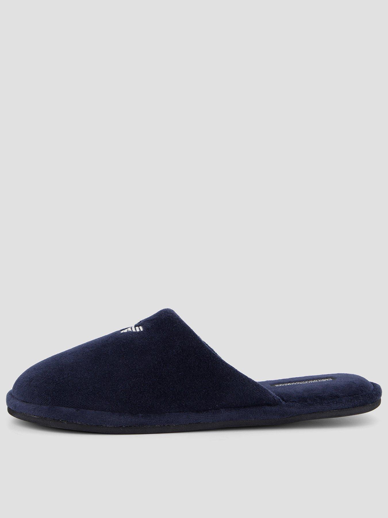 Image 1 of 7 of Emporio Armani Bodywear Emporio Armani Bodywear Chenille Eagle Slippers