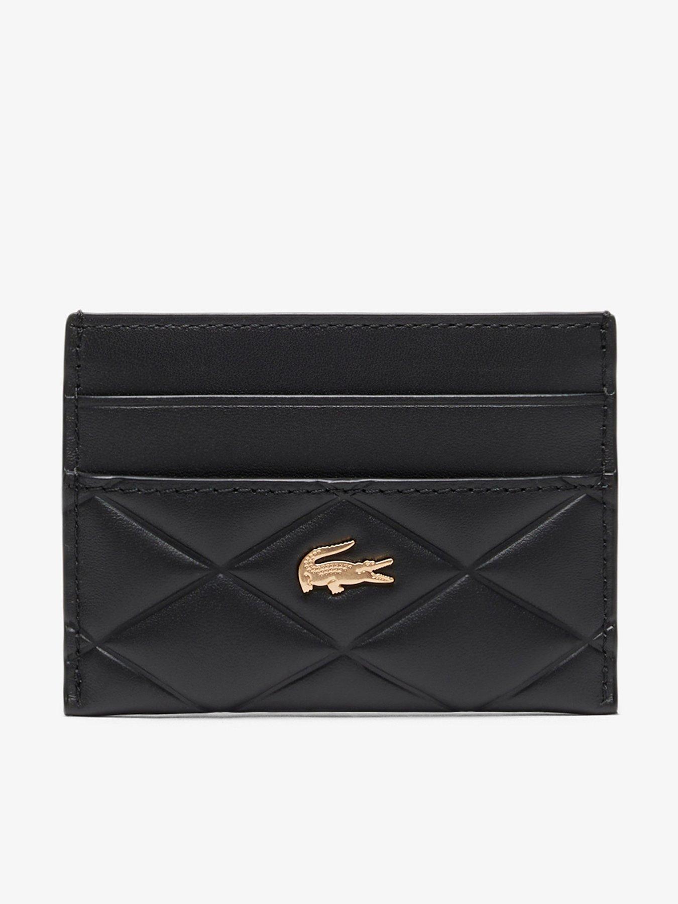 Lacoste Crocodelle Leather Cardholder - Black