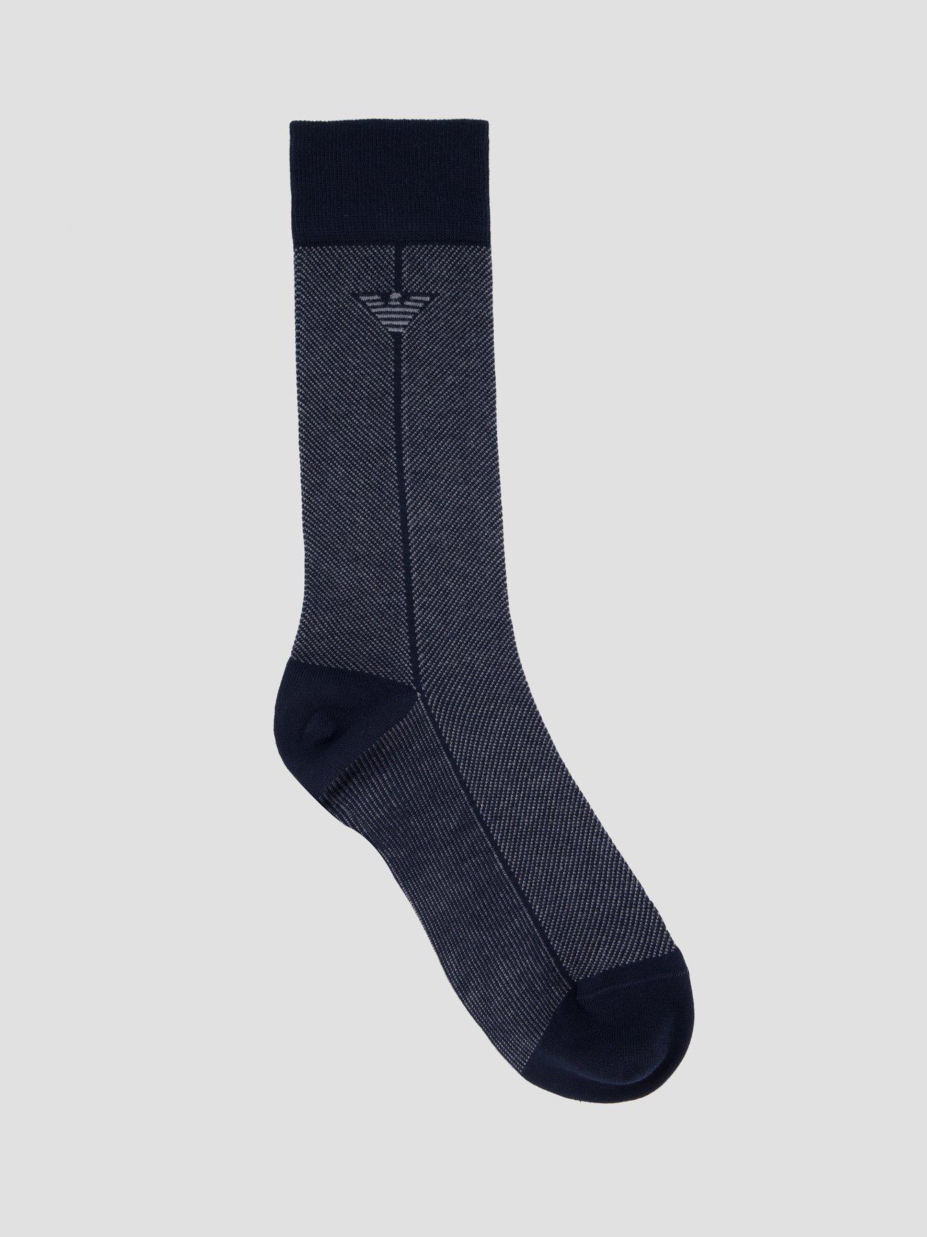 Image 2 of 6 of Emporio Armani Bodywear Mens 3 Pack Cotton-Rich Stretch Crew Socks - Navy