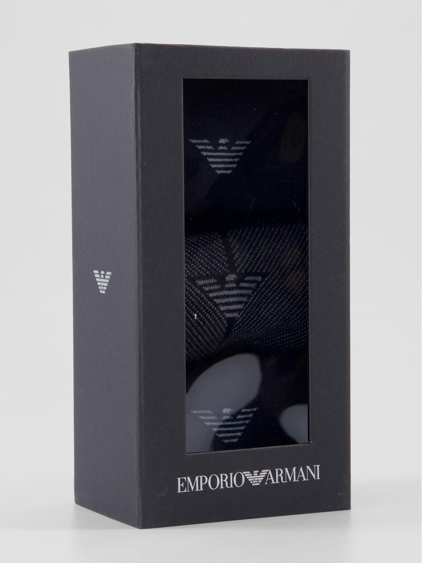 Image 6 of 6 of Emporio Armani Bodywear Mens 3 Pack Cotton-Rich Stretch Crew Socks - Navy